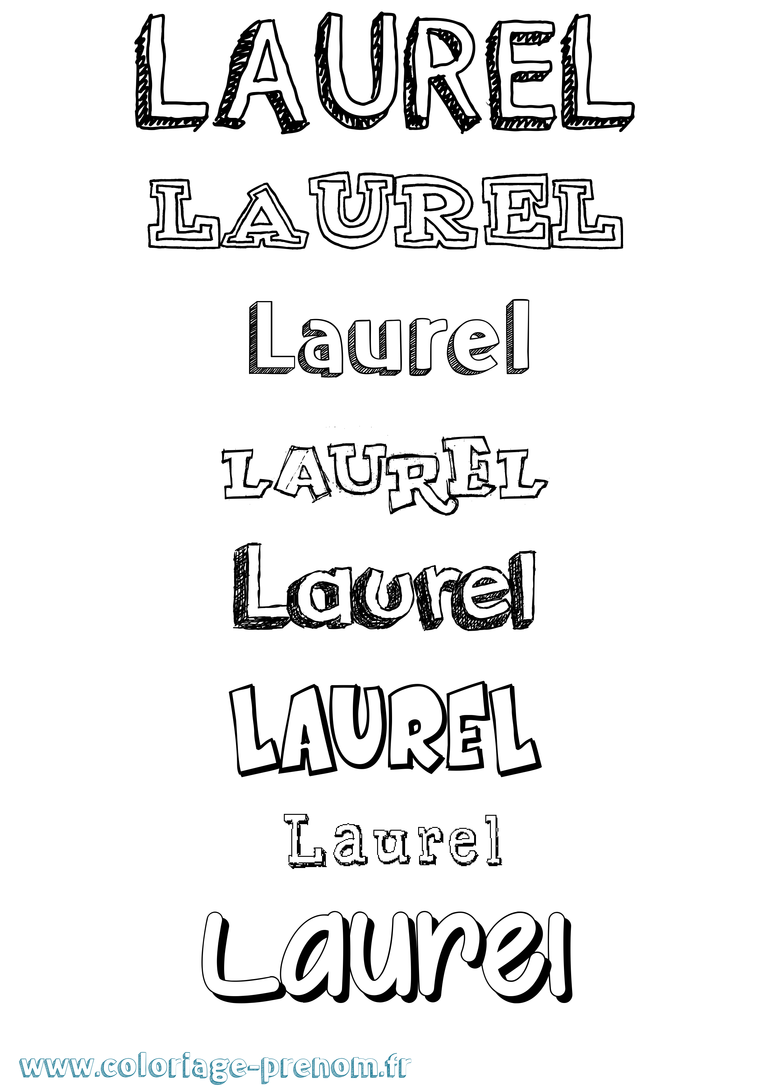 Coloriage prénom Laurel Dessiné