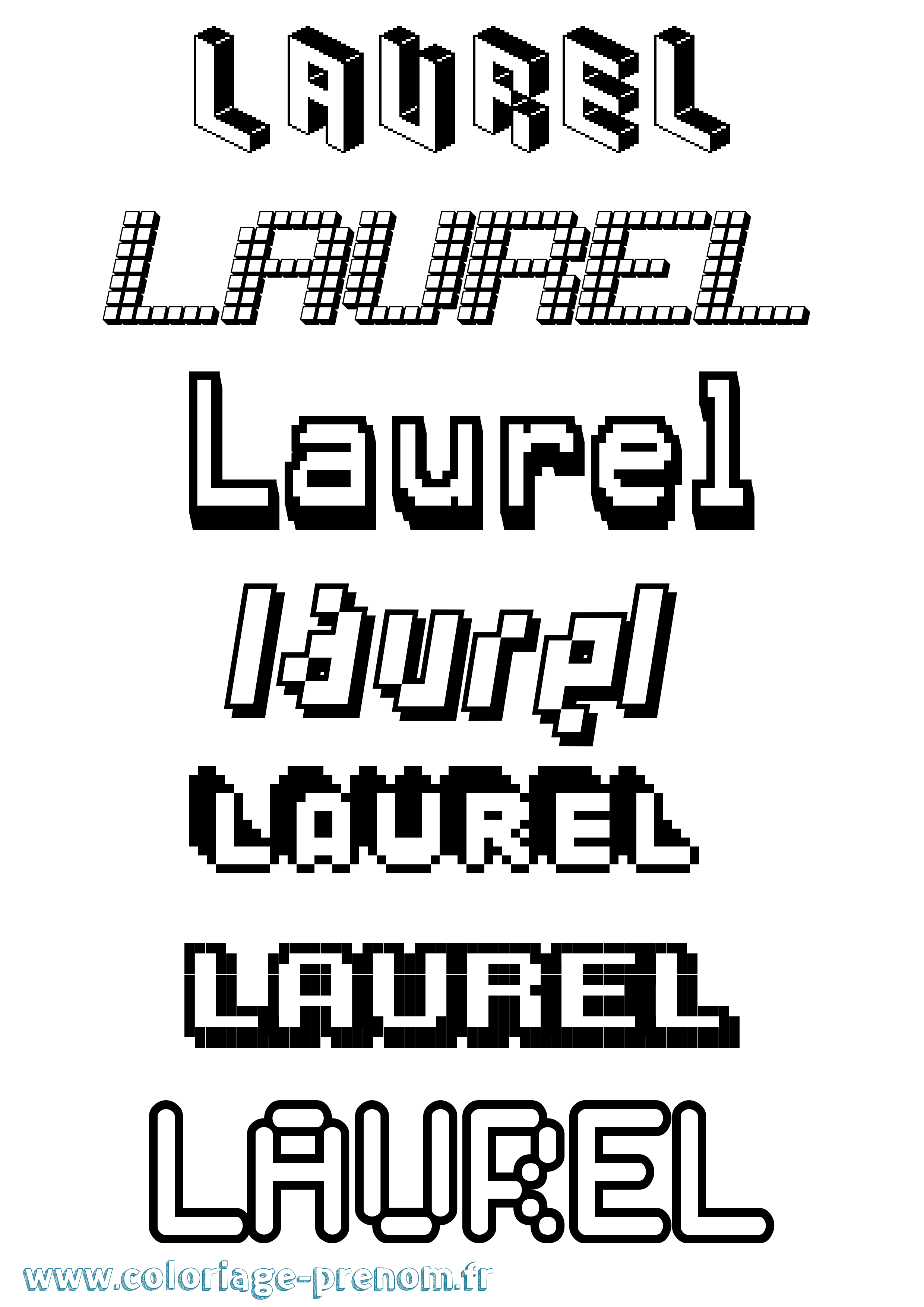 Coloriage prénom Laurel Pixel