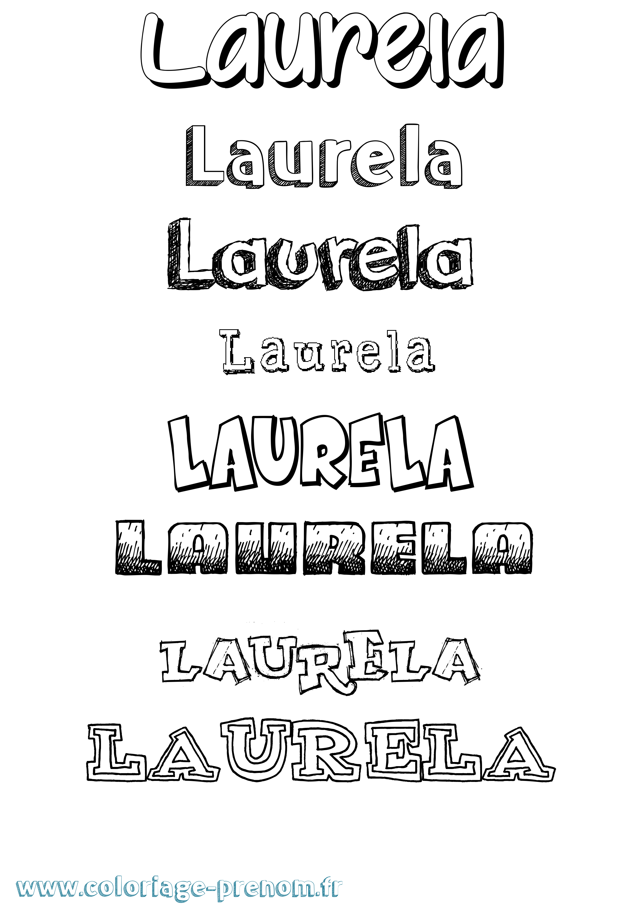 Coloriage prénom Laurela Dessiné