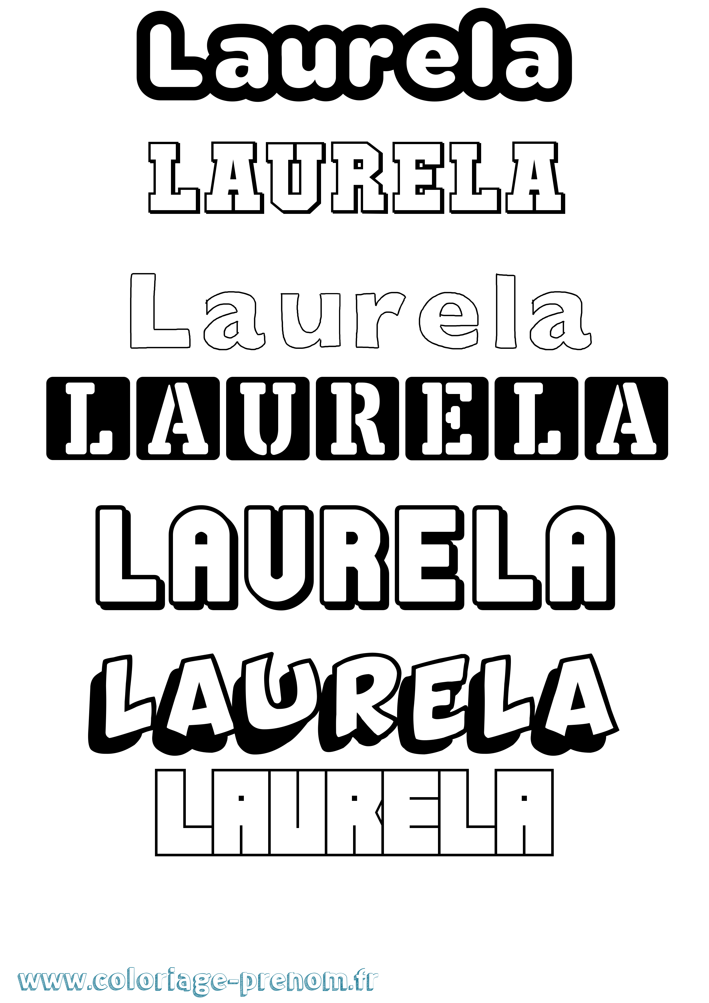 Coloriage prénom Laurela Simple