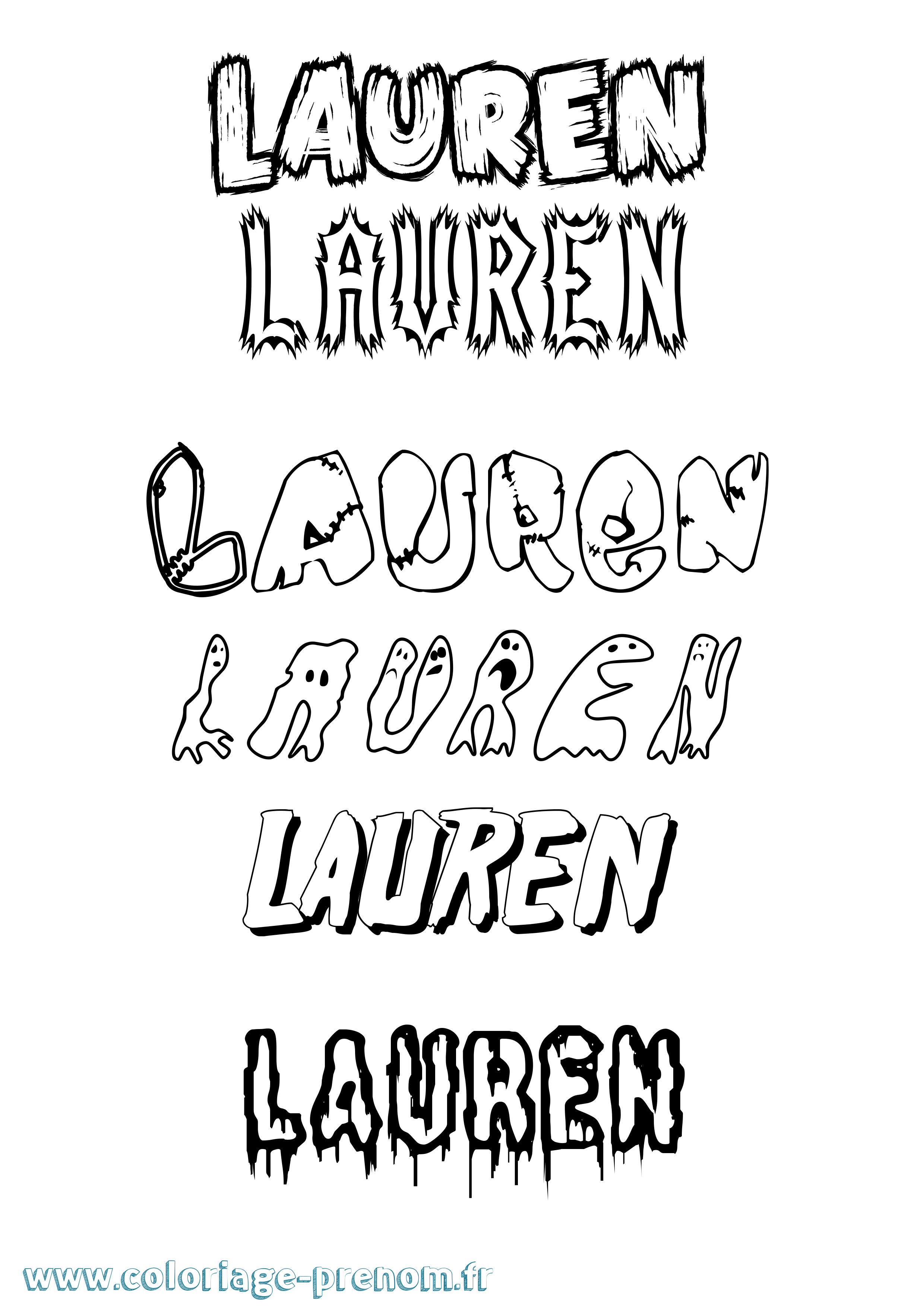 Coloriage prénom Lauren Frisson