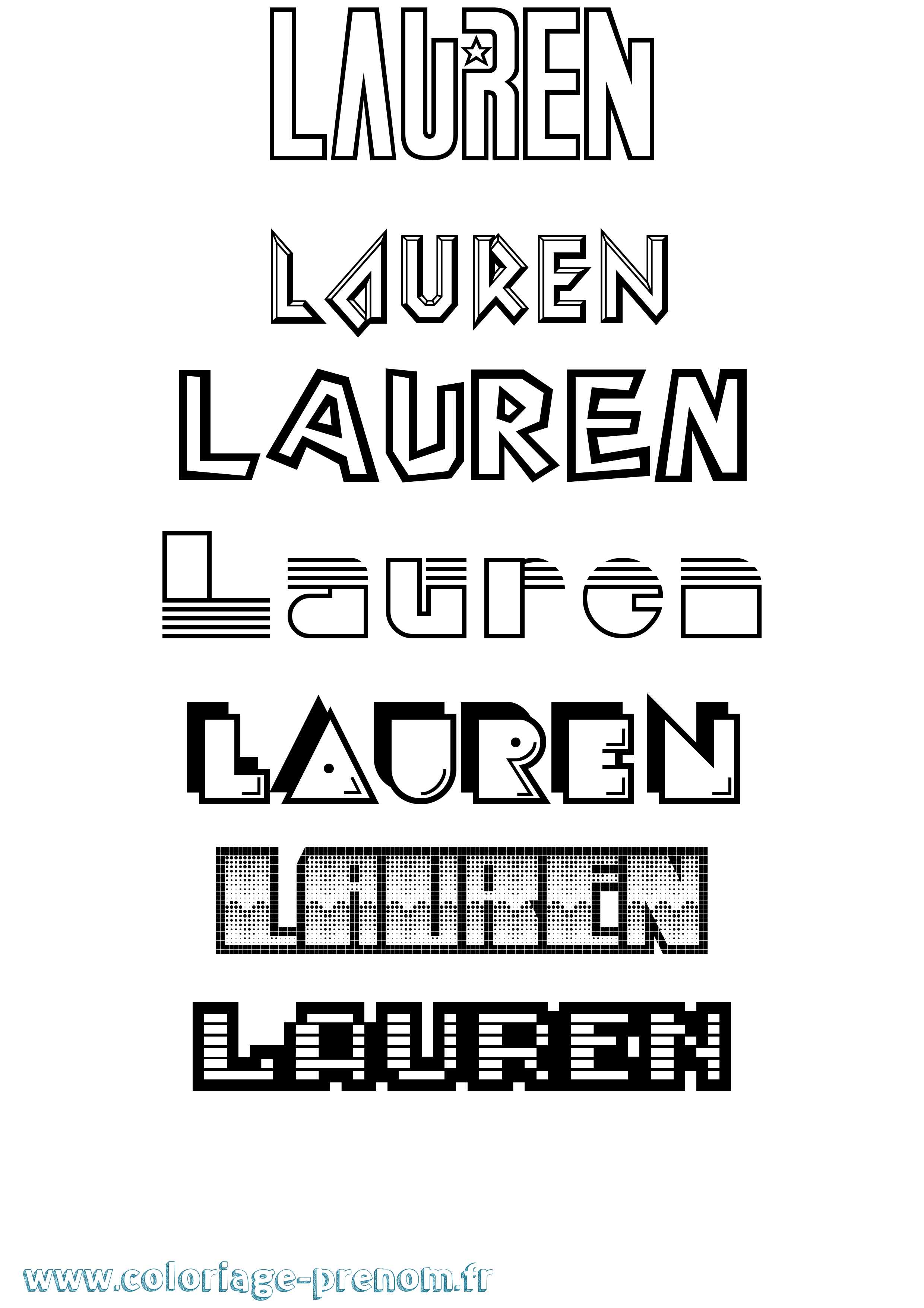 Coloriage Lauren Jeux Vidéos Coloriage prénom Lauren Jeux Vidéos