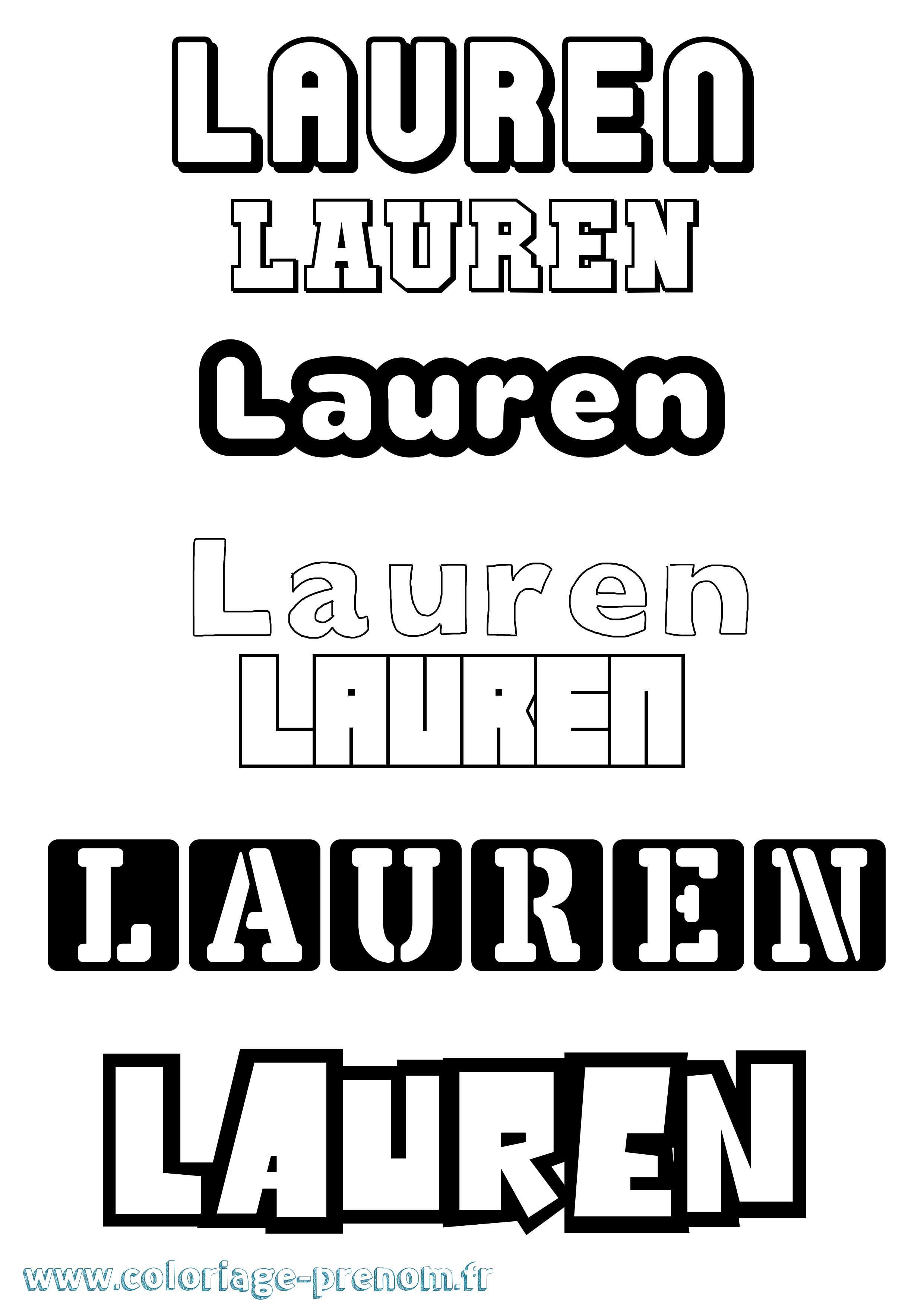 Coloriage Lauren Simple Coloriage prénom Lauren Simple