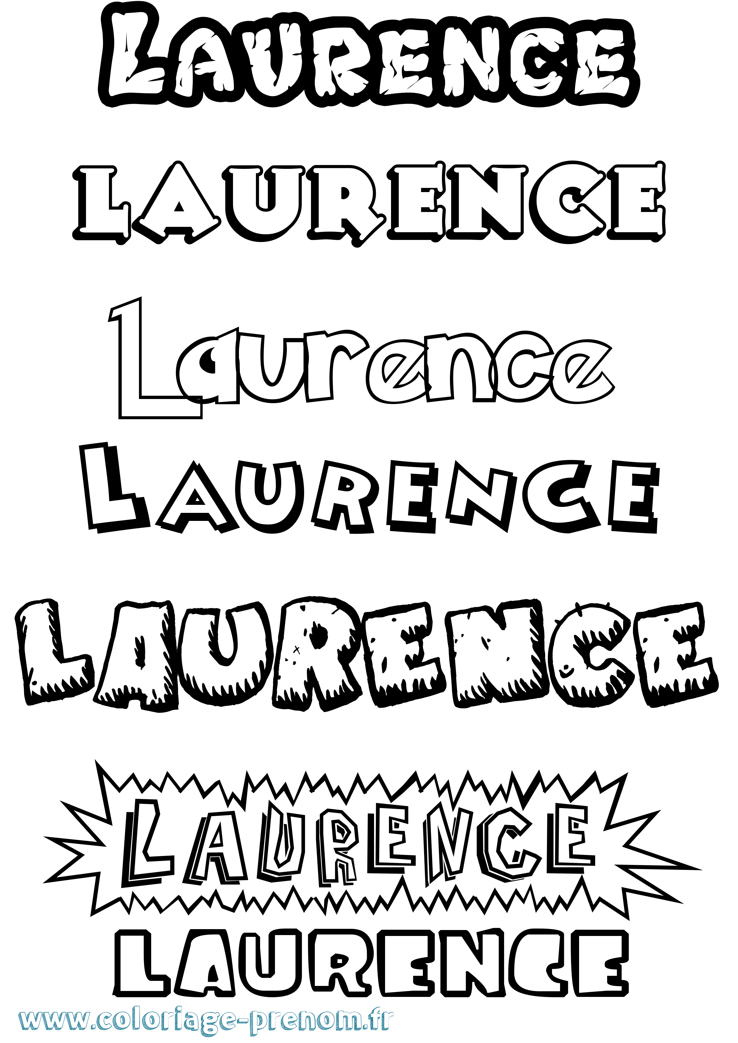 Coloriage prénom Laurence Dessin Animé