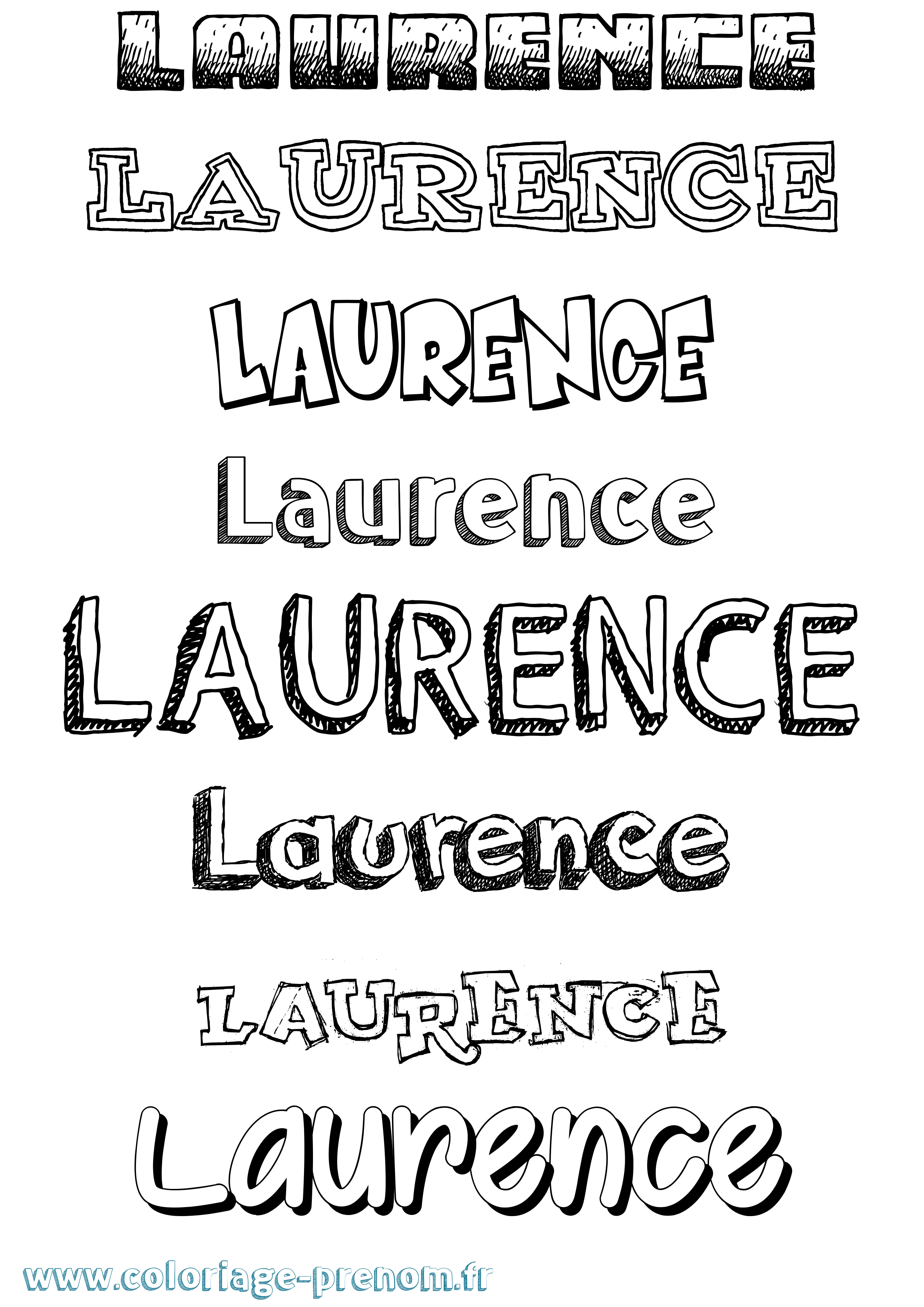Coloriage prénom Laurence Dessiné