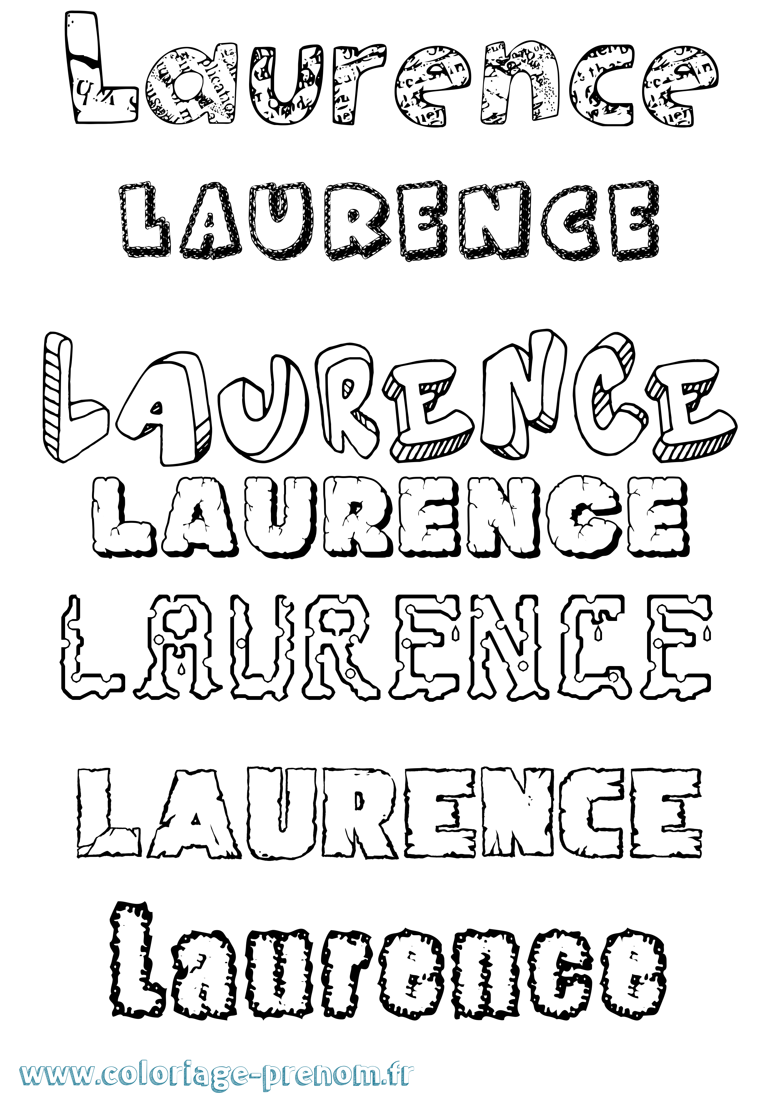 Coloriage prénom Laurence Destructuré