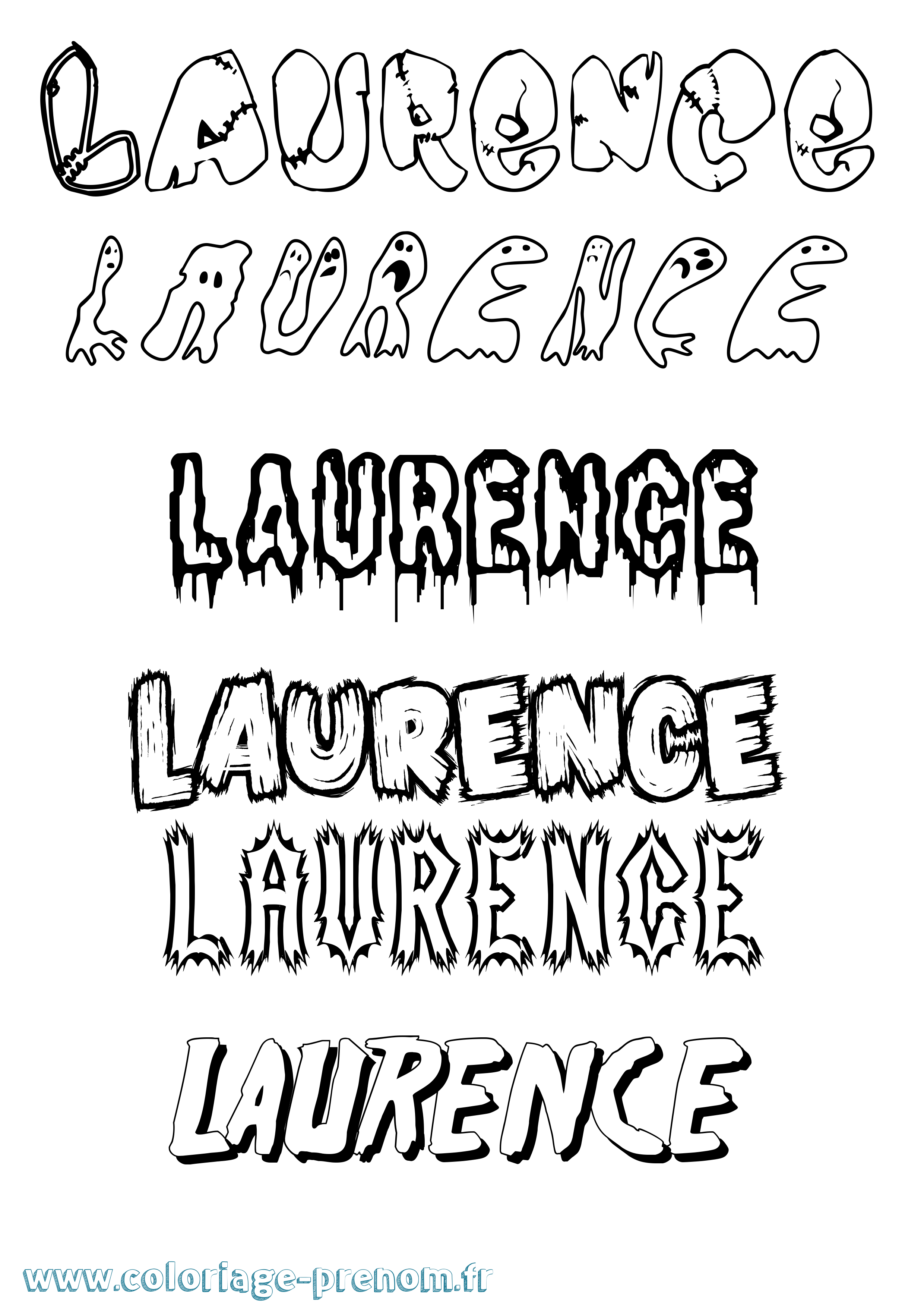 Coloriage prénom Laurence Frisson