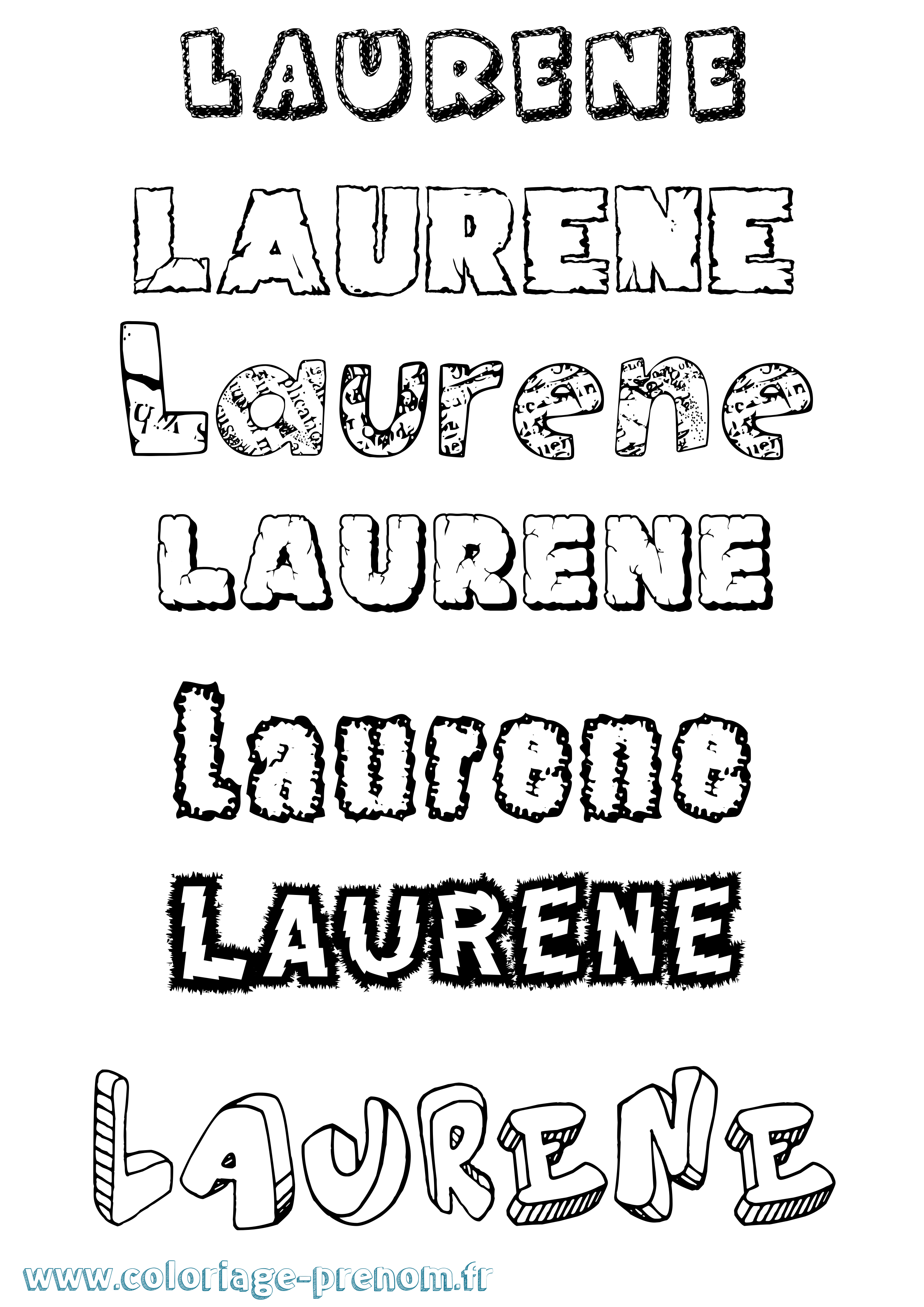 Coloriage prénom Laurene Destructuré