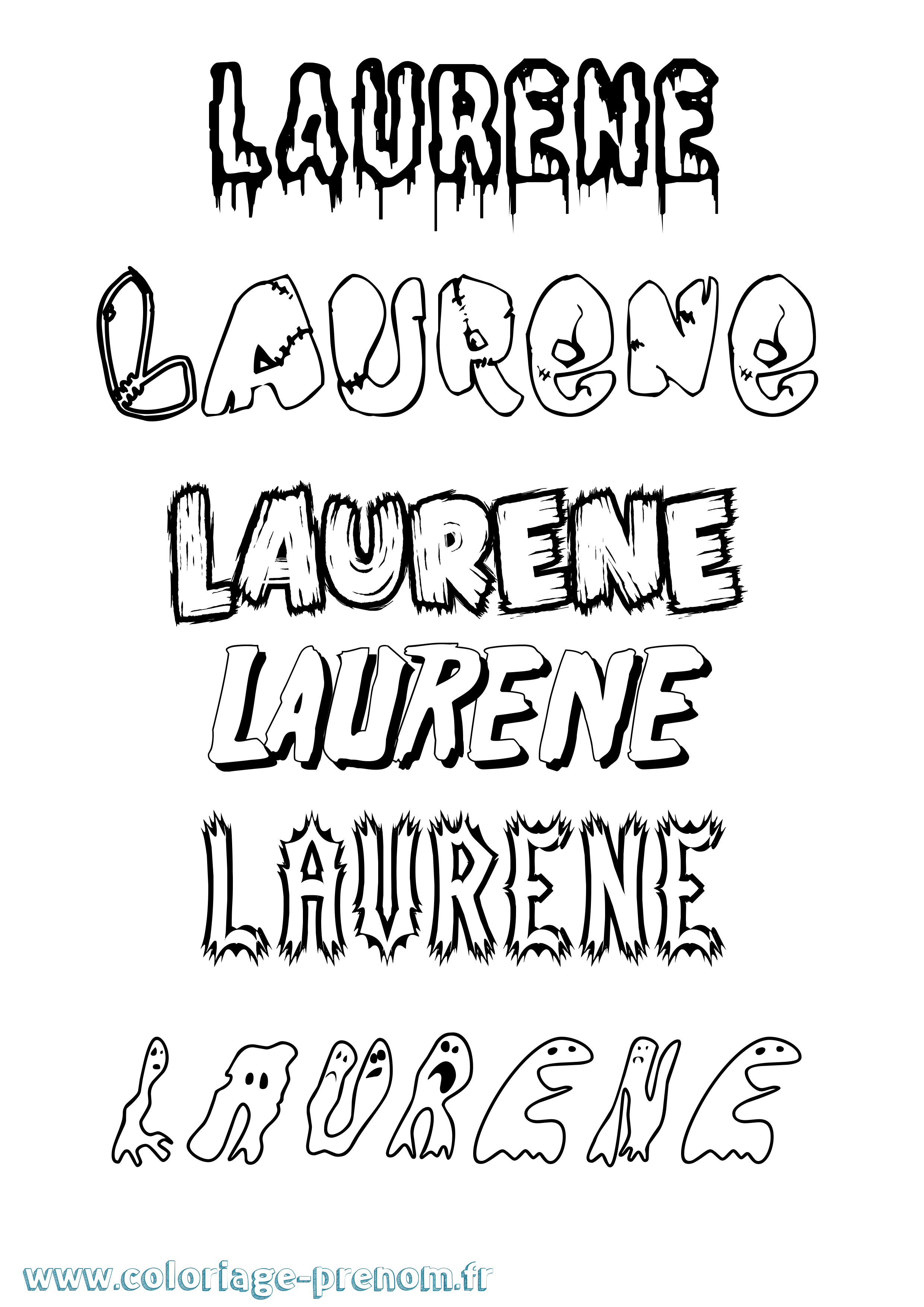 Coloriage prénom Laurene Frisson
