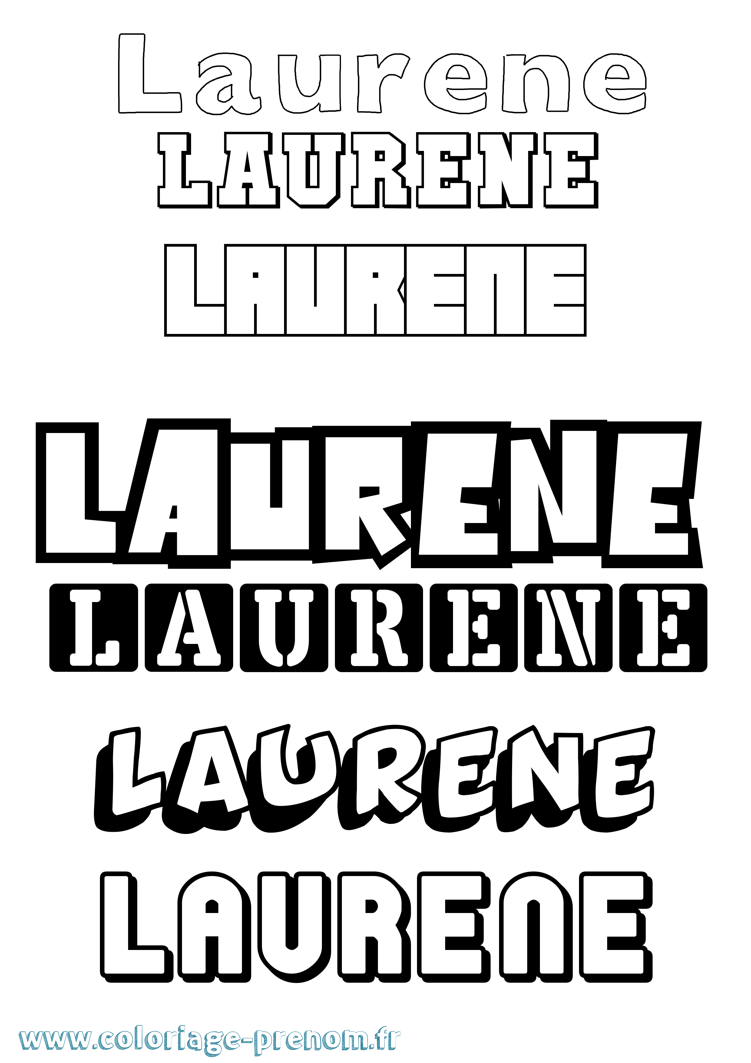 Coloriage prénom Laurene Simple