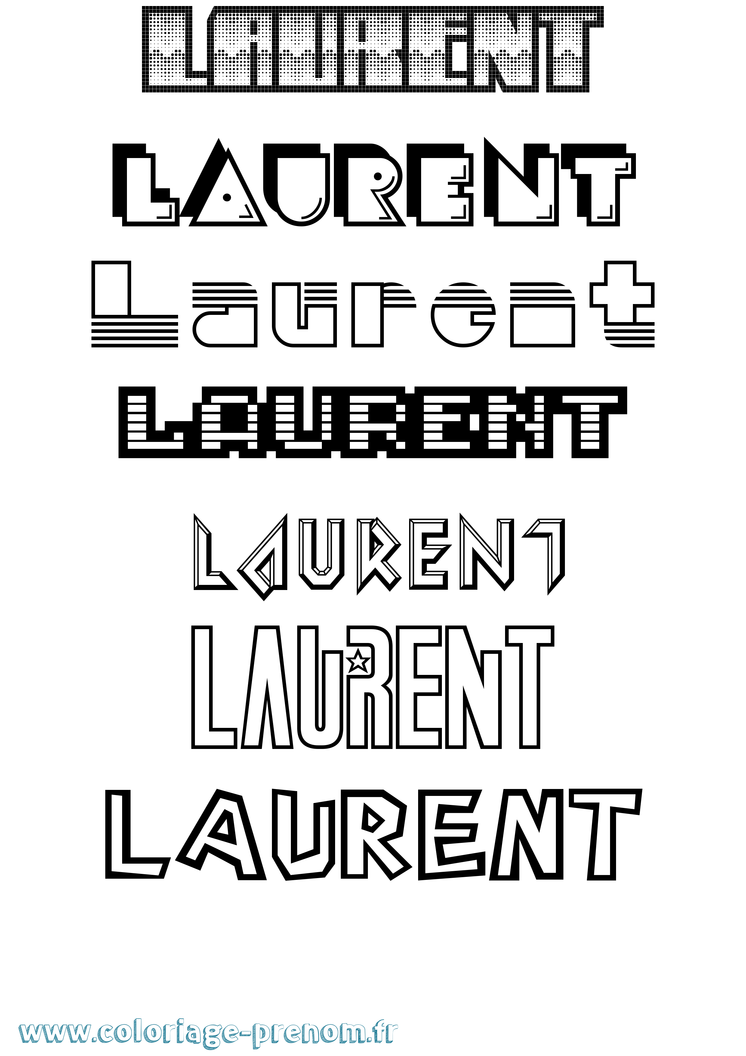 Coloriage prénom Laurent