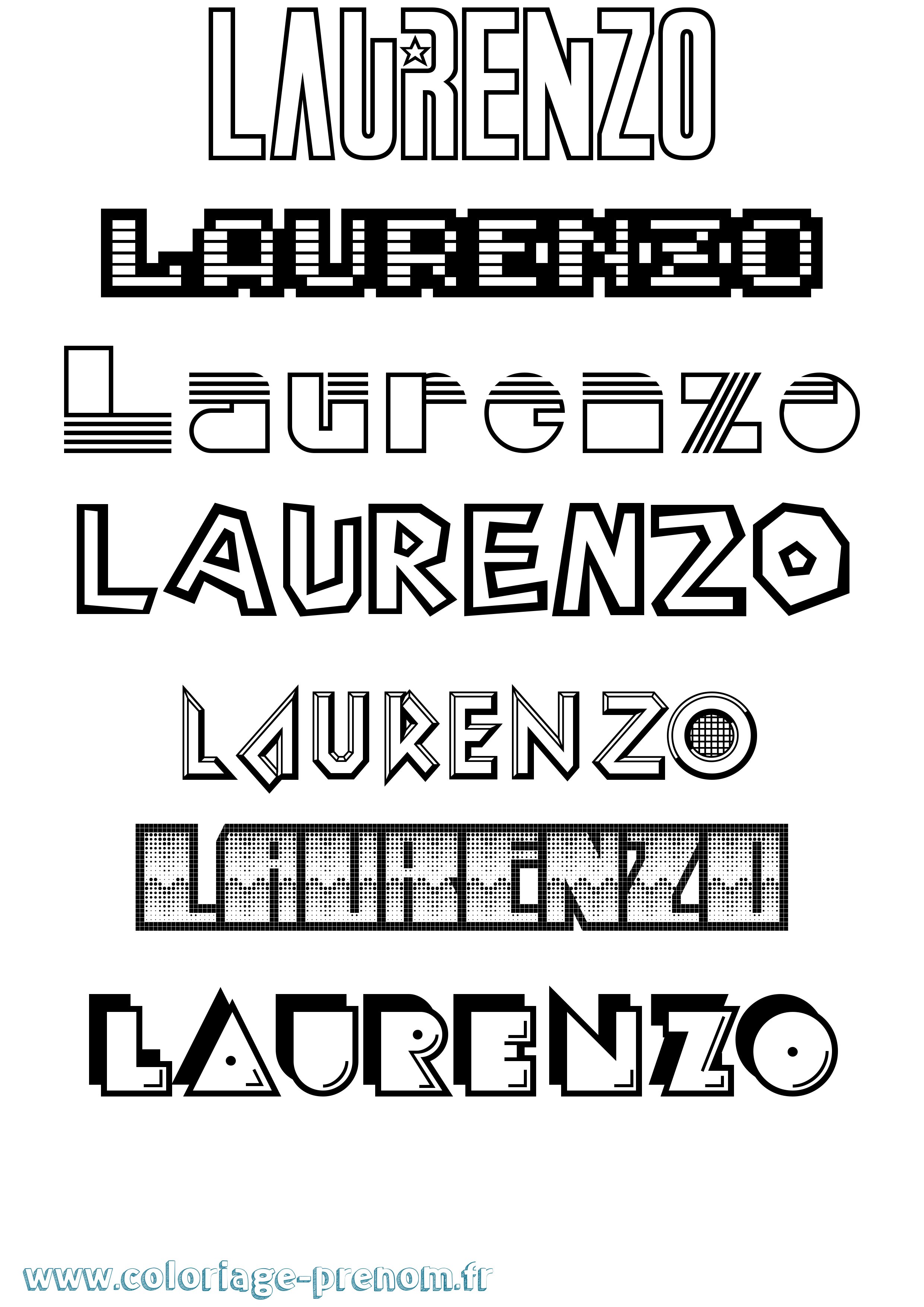 Coloriage prénom Laurenzo Jeux Vidéos