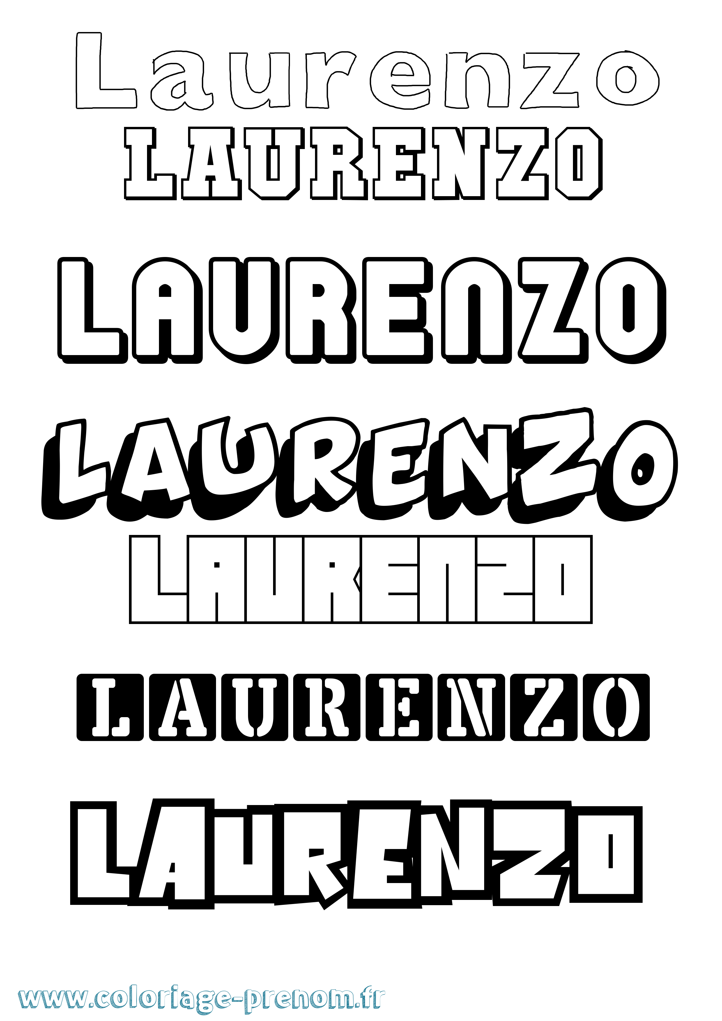 Coloriage prénom Laurenzo Simple