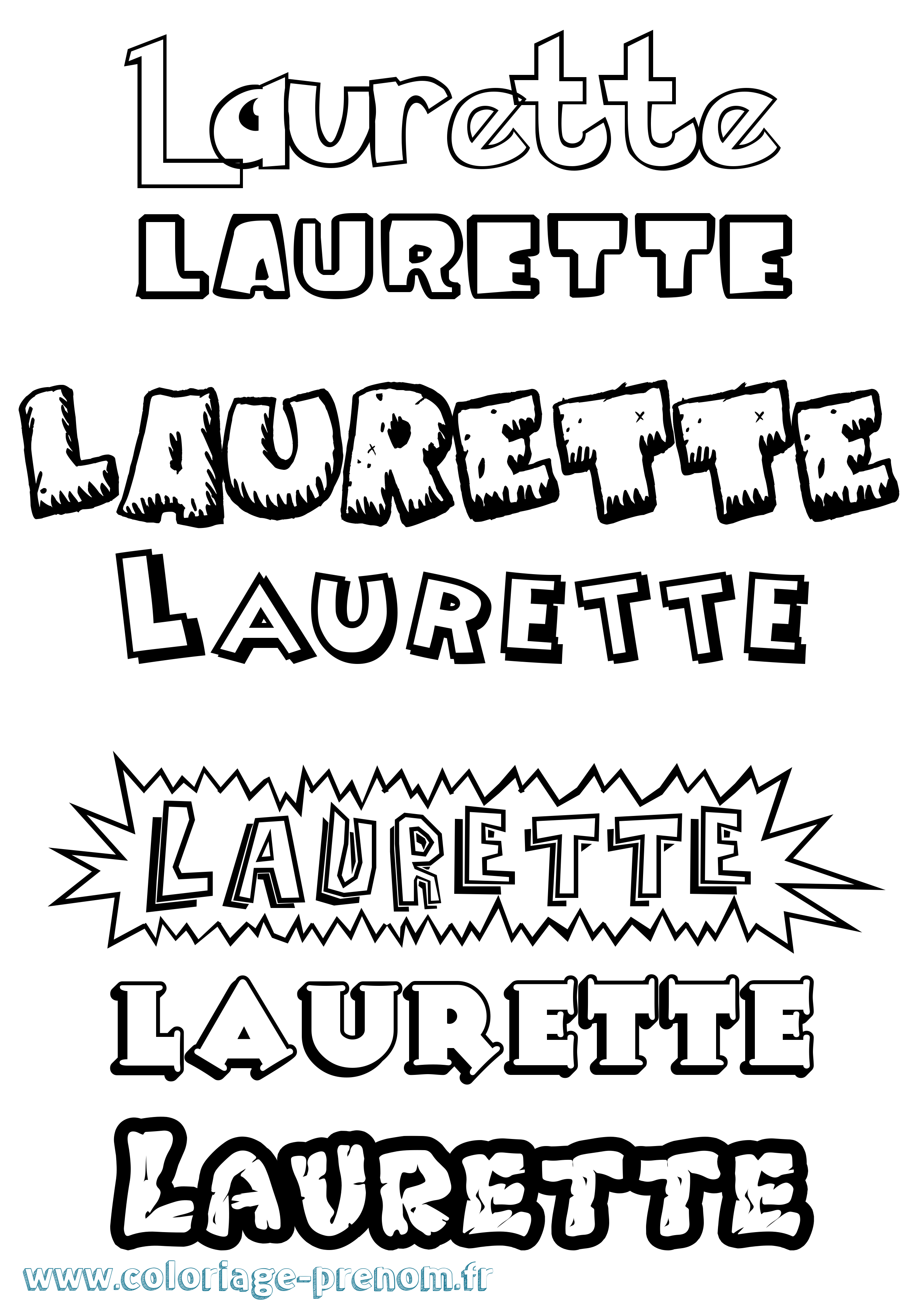Coloriage prénom Laurette Dessin Animé