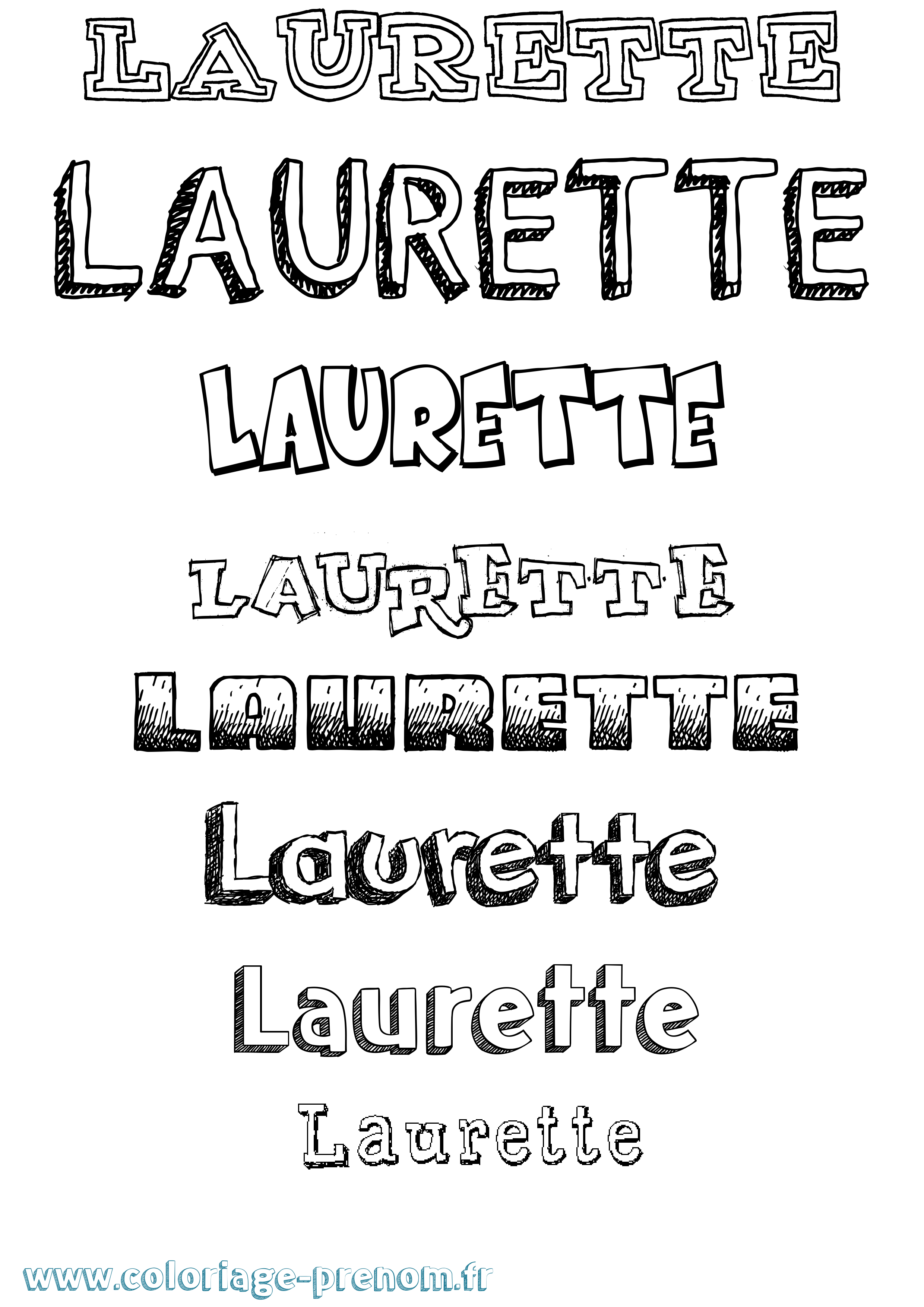 Coloriage prénom Laurette Dessiné