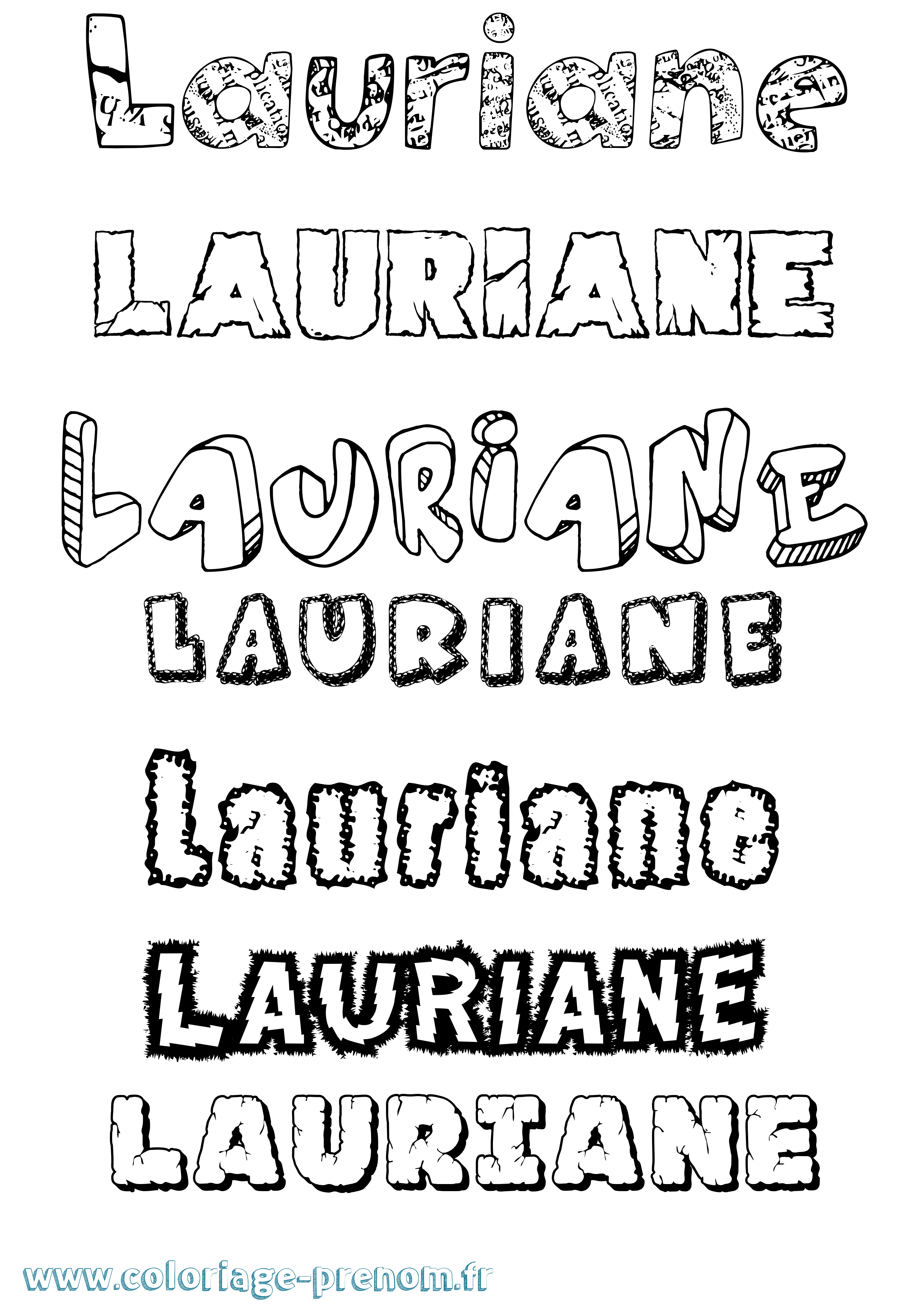 Coloriage prénom Lauriane