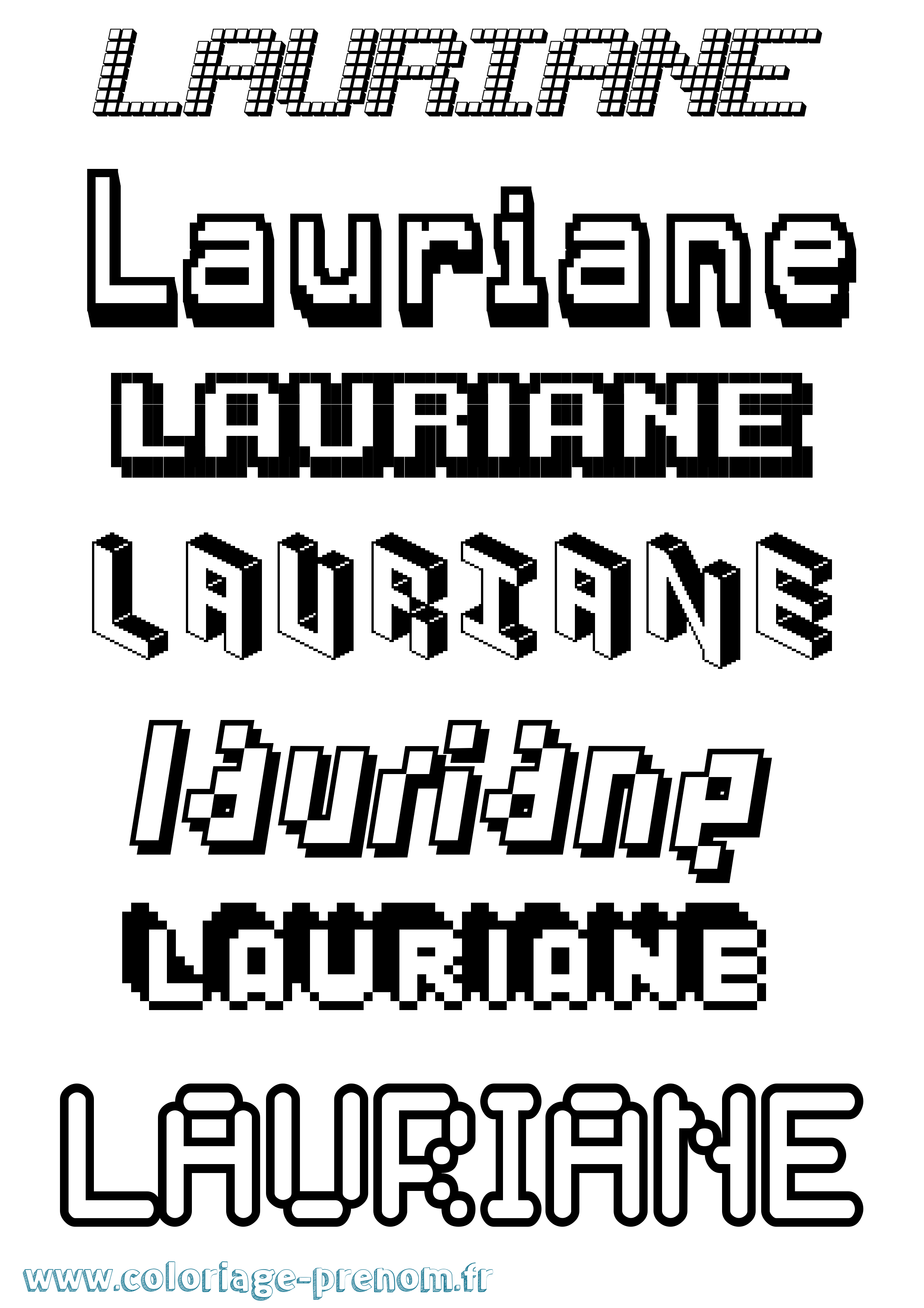 Coloriage prénom Lauriane