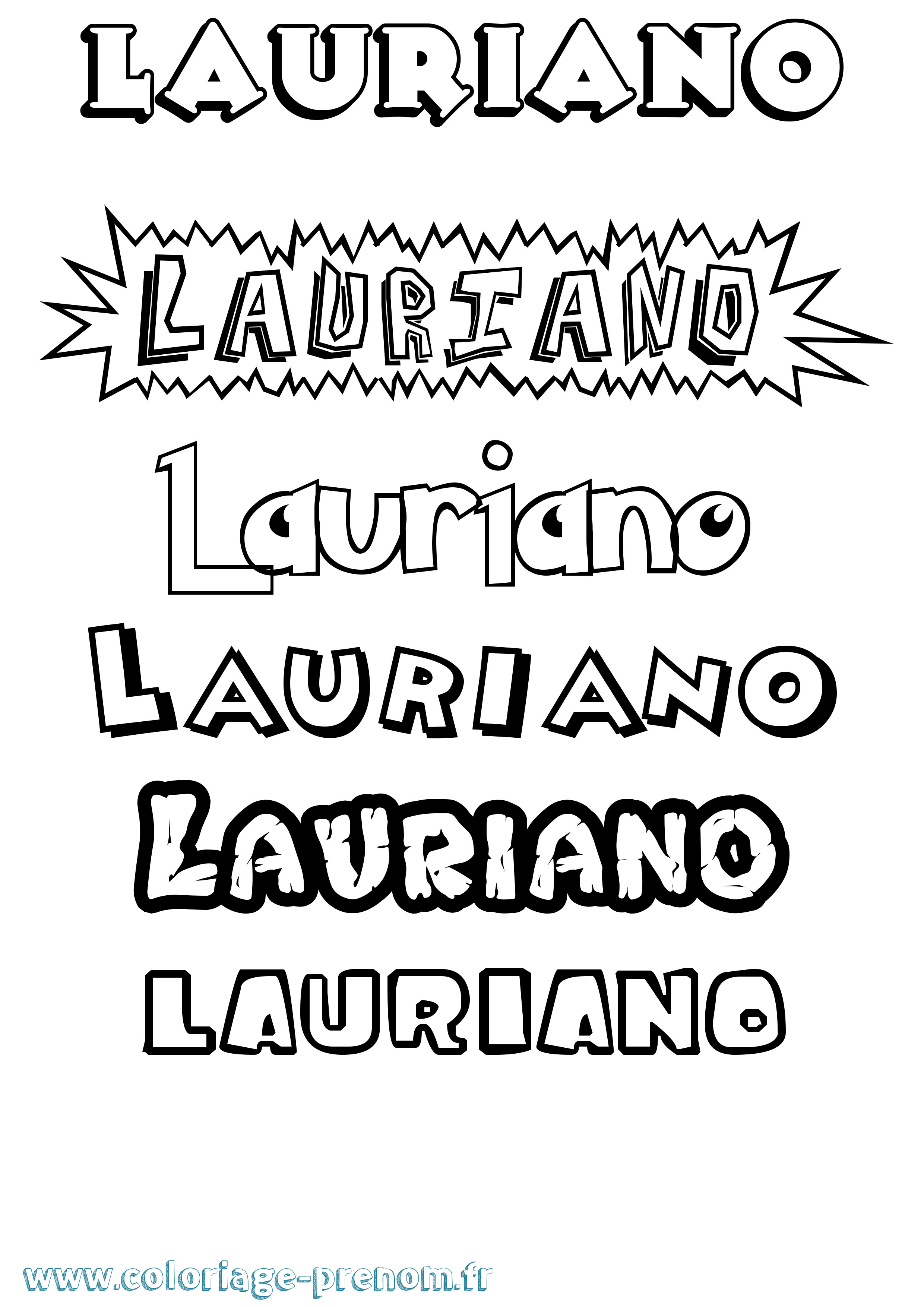 Coloriage prénom Lauriano Dessin Animé