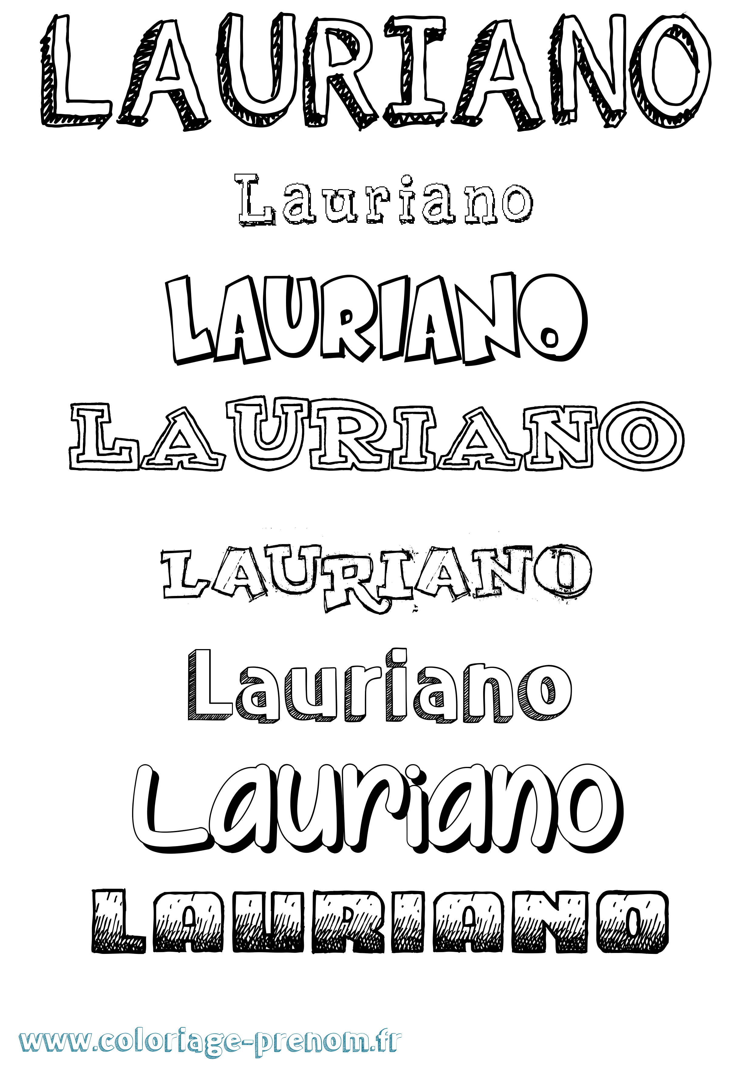 Coloriage prénom Lauriano Dessiné