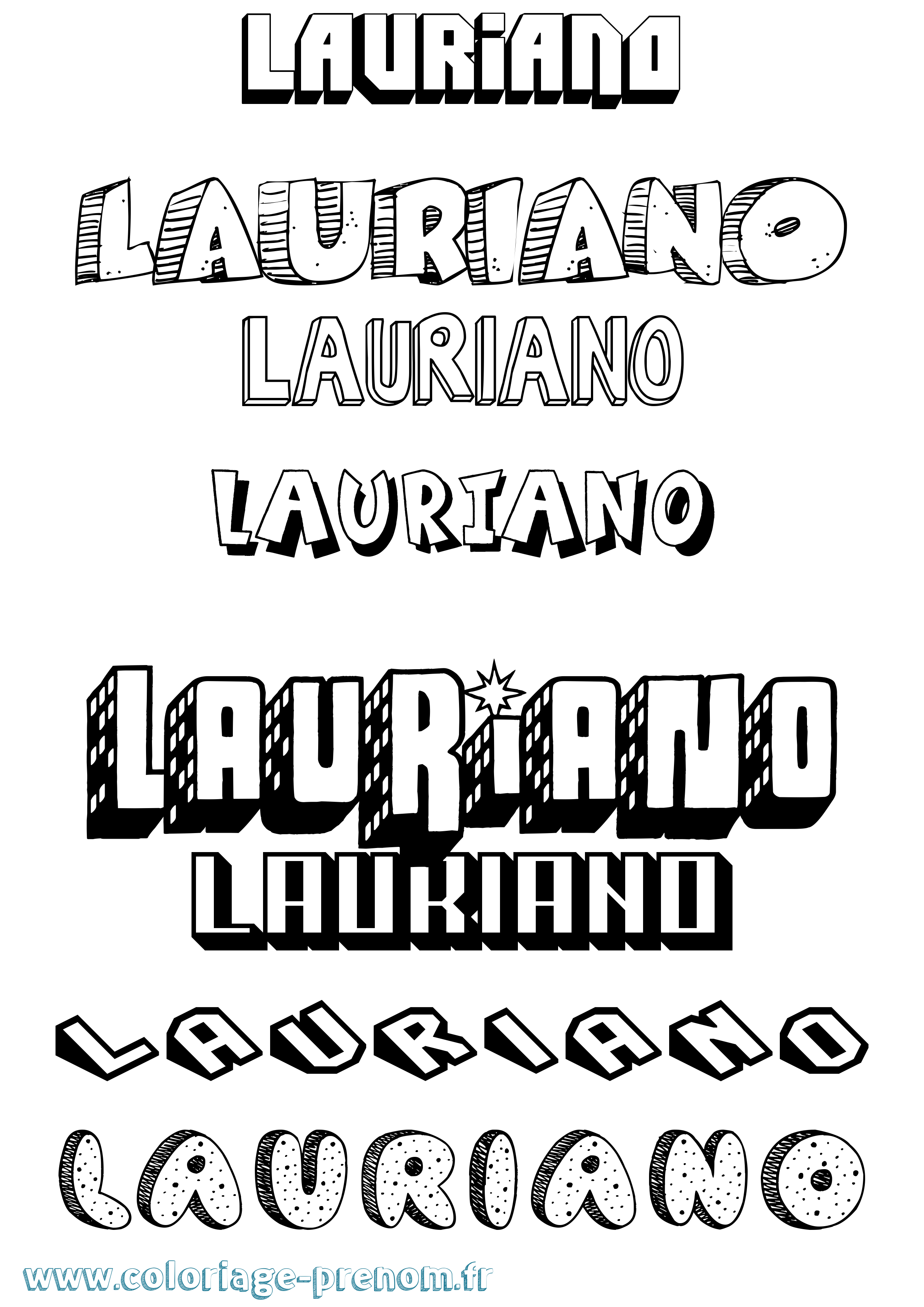 Coloriage prénom Lauriano Effet 3D