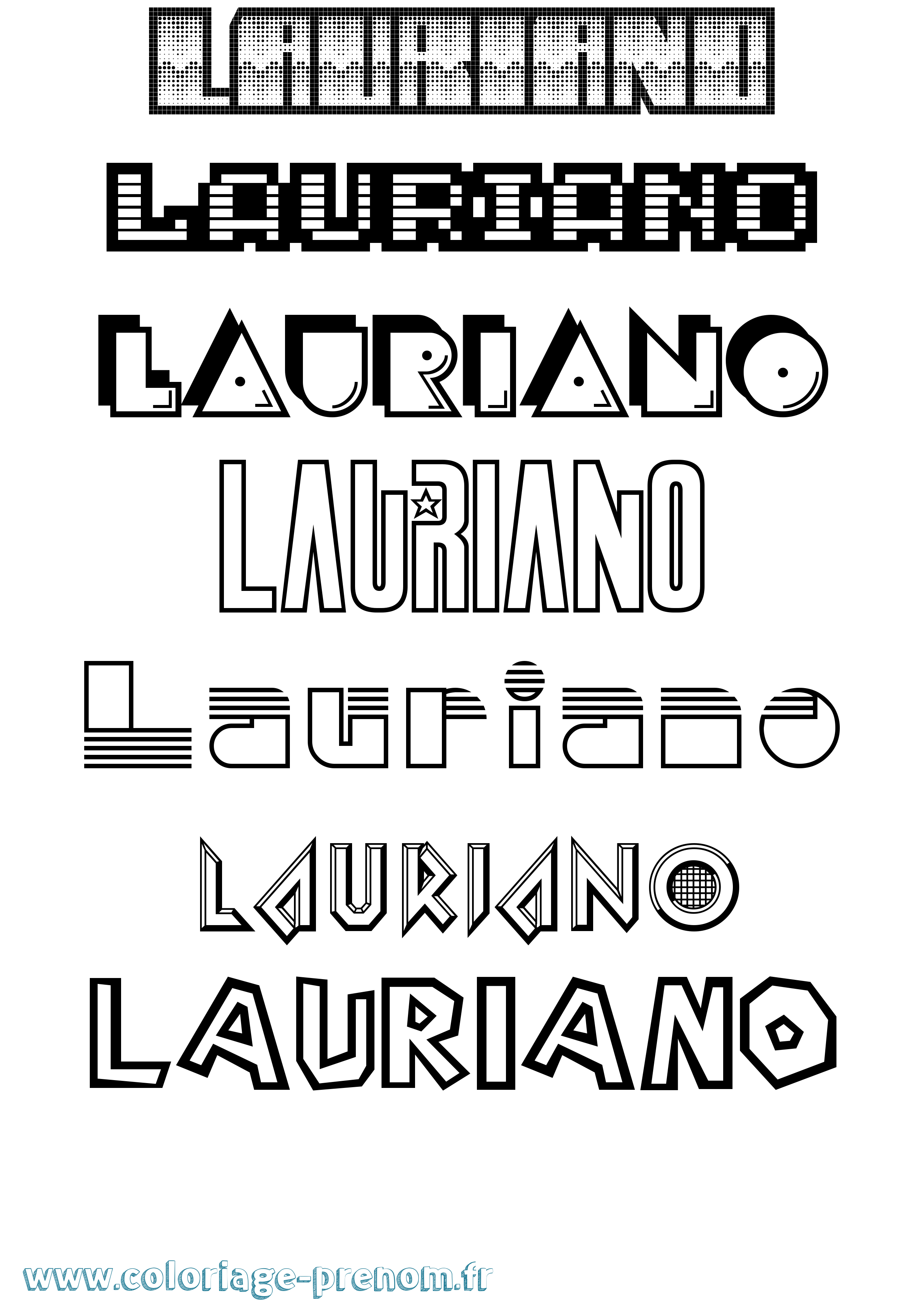 Coloriage prénom Lauriano Jeux Vidéos