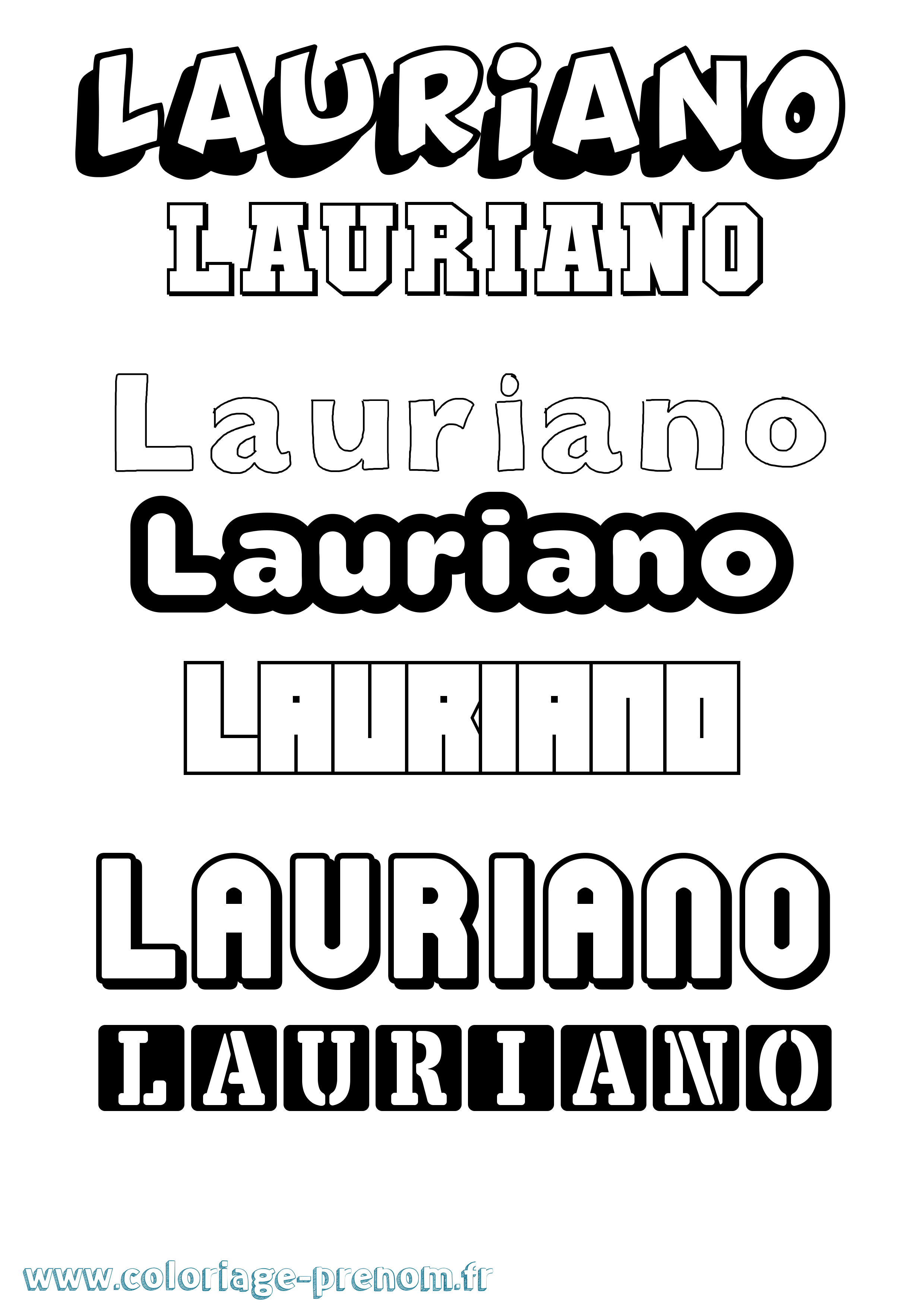 Coloriage prénom Lauriano Simple