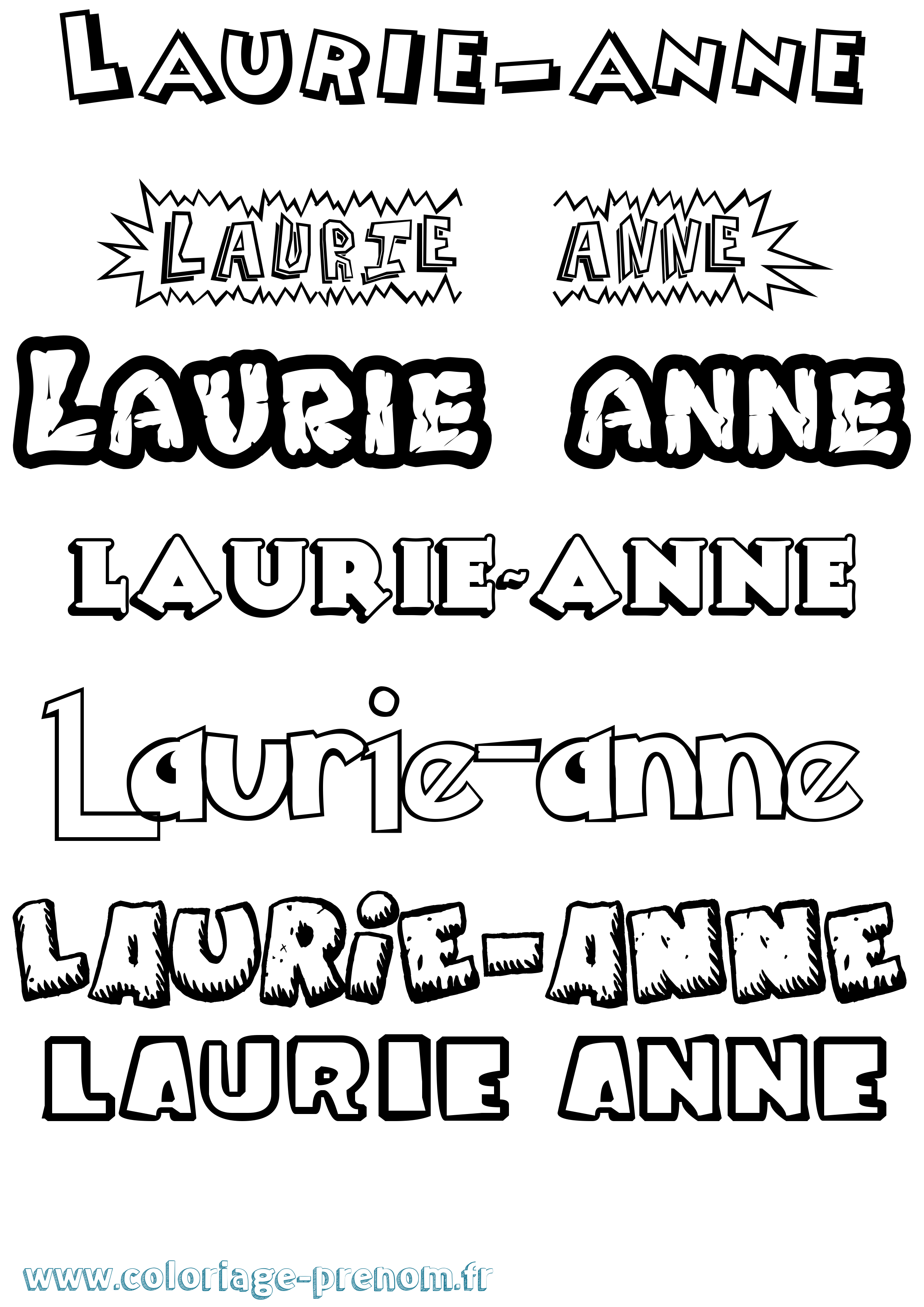 Coloriage prénom Laurie-Anne Dessin Animé