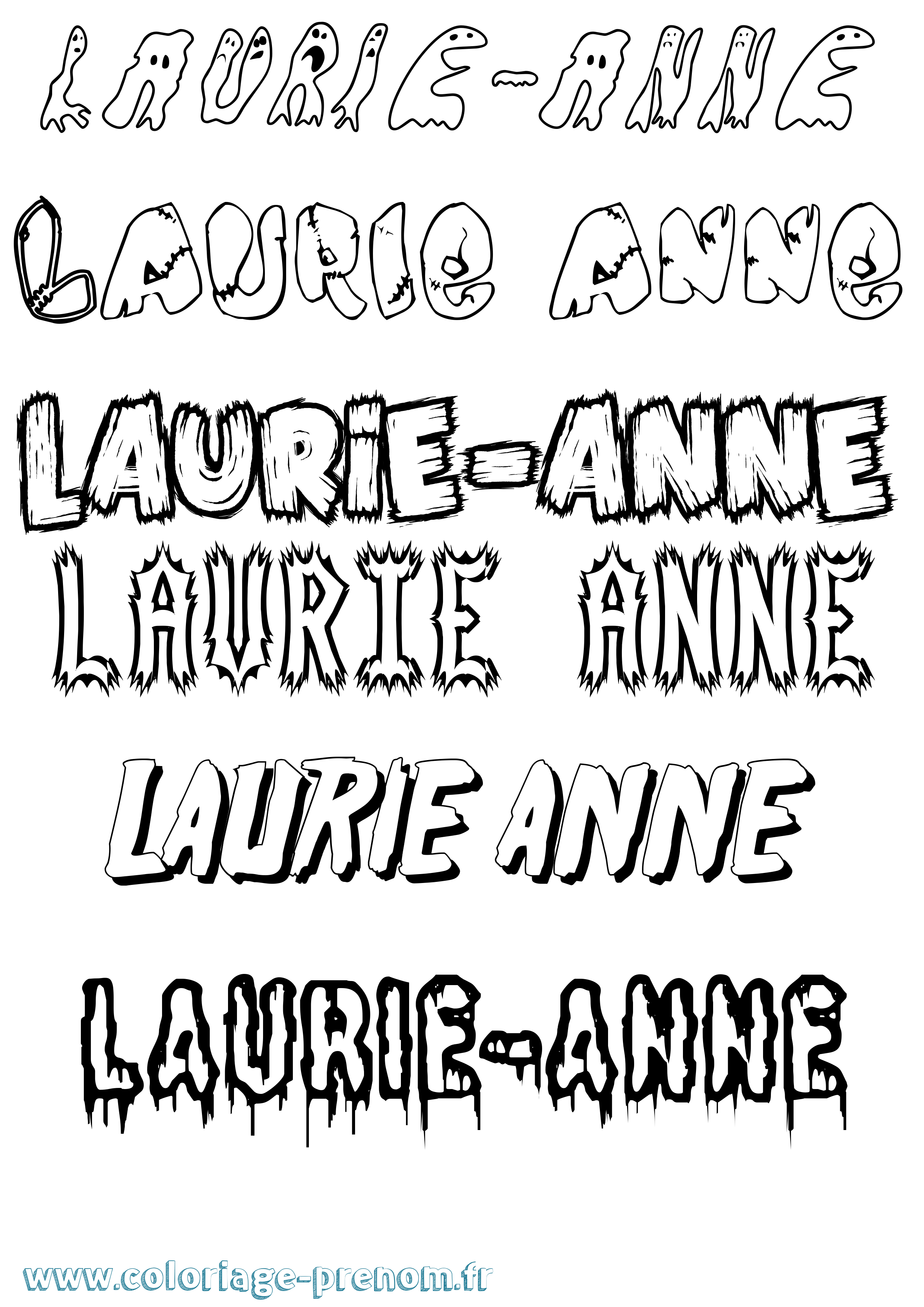 Coloriage prénom Laurie-Anne Frisson