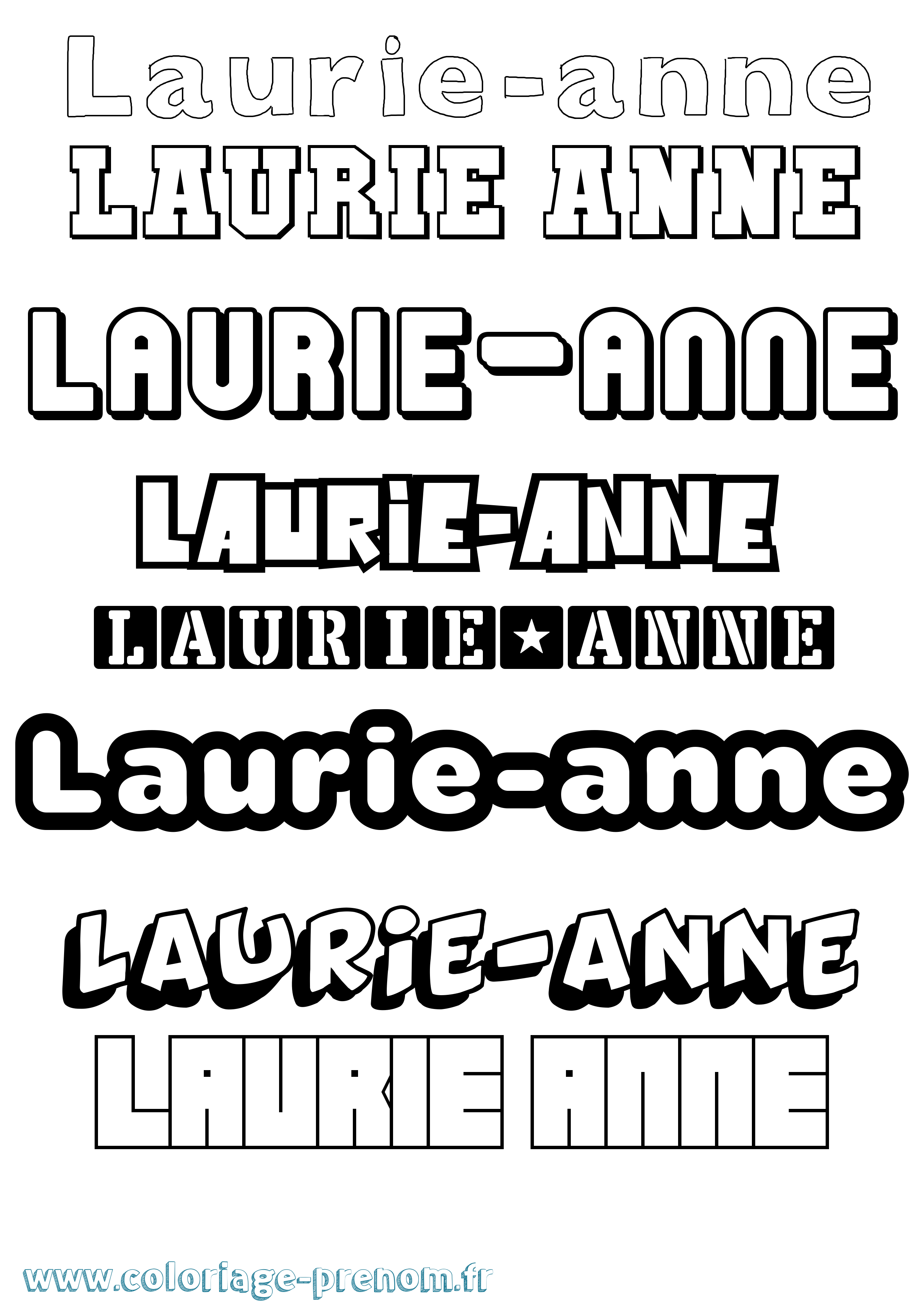 Coloriage prénom Laurie-Anne Simple