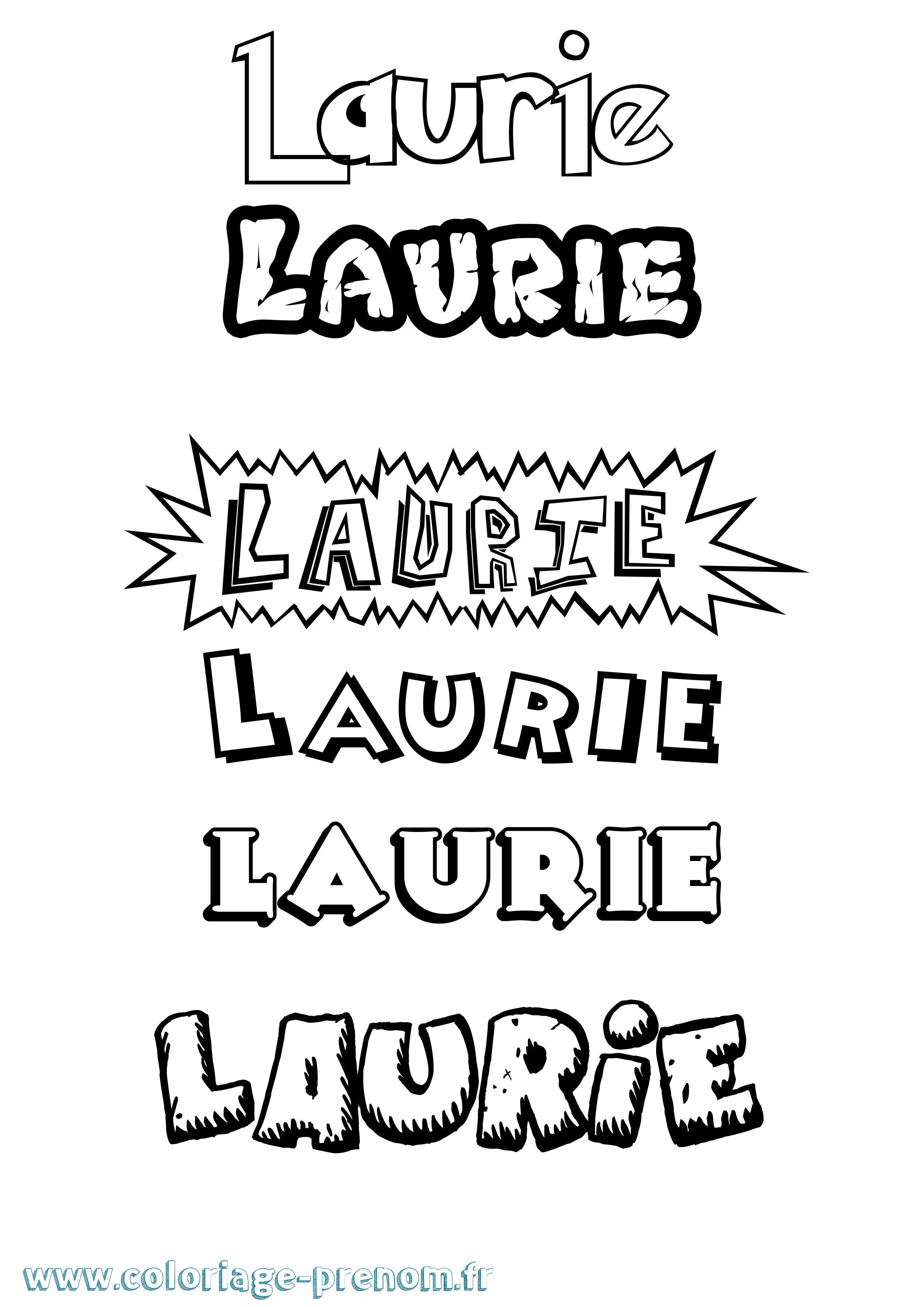 Coloriage prénom Laurie Dessin Animé