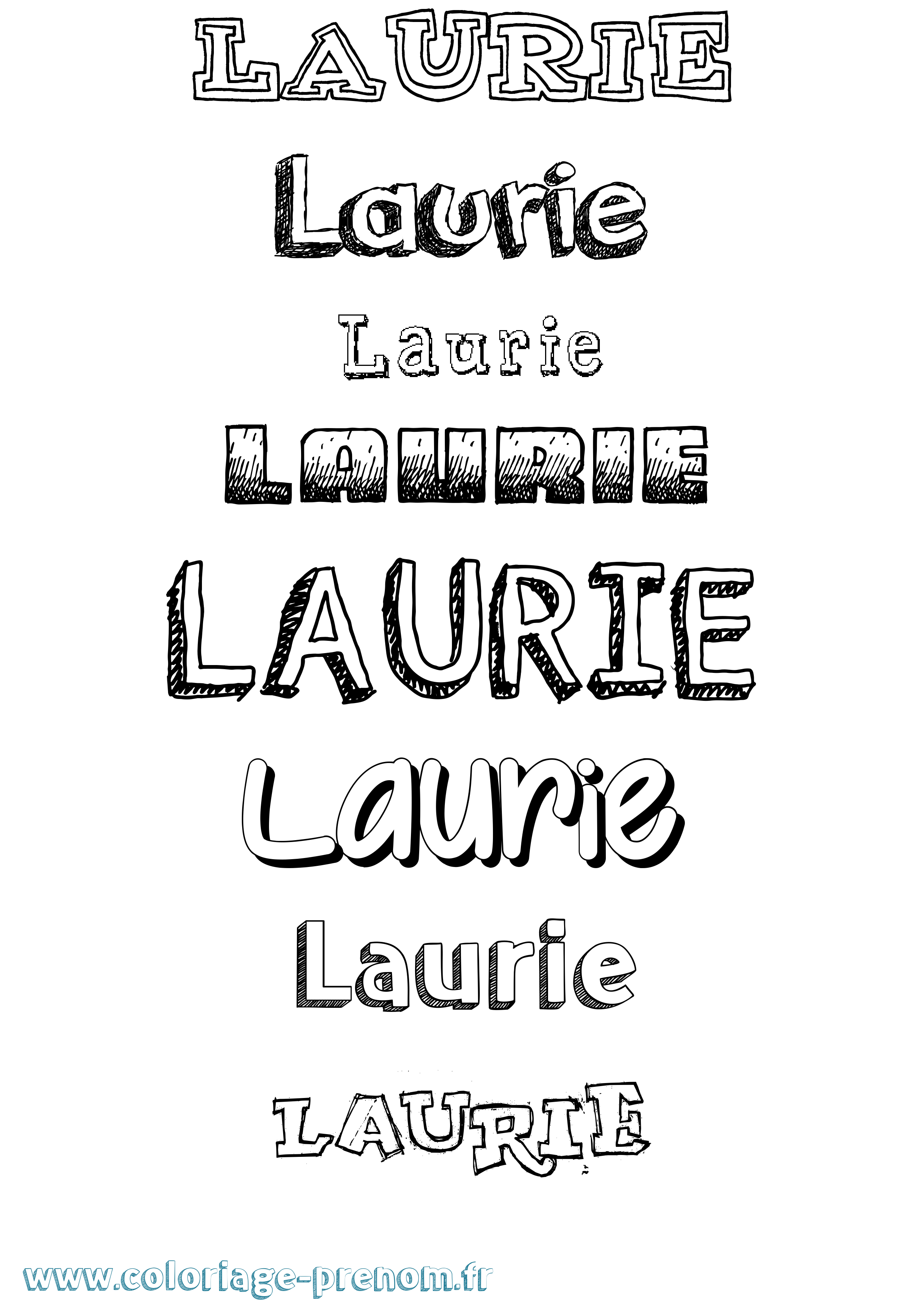 Coloriage prénom Laurie Dessiné