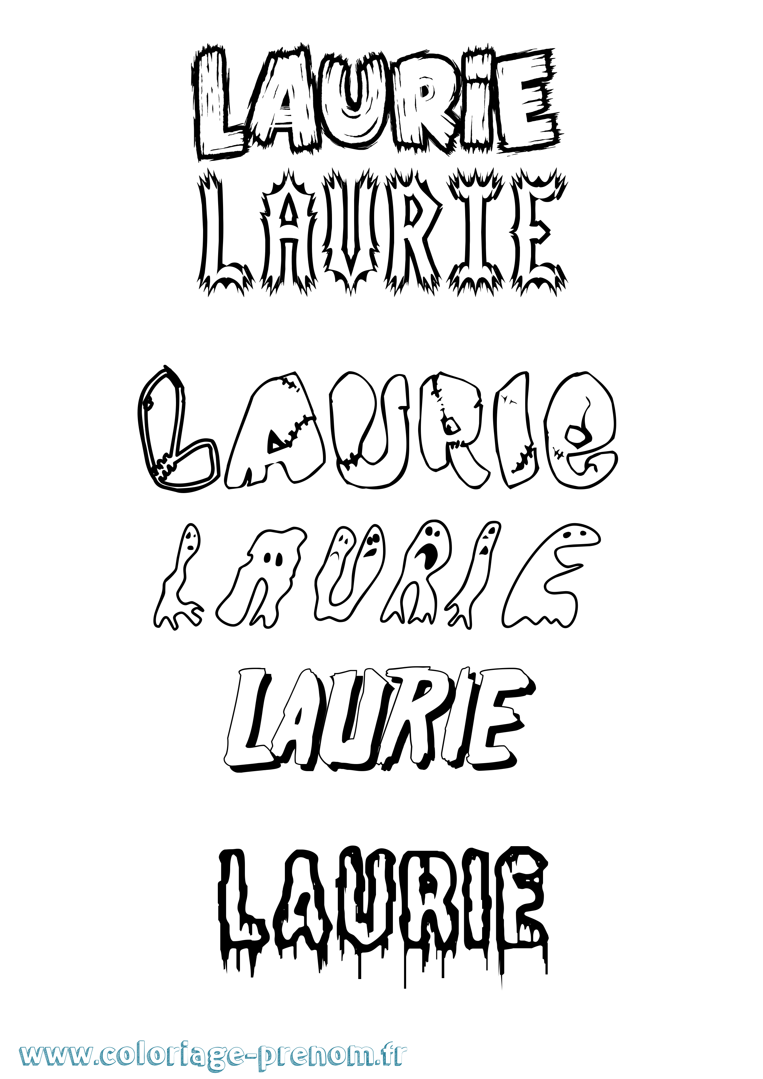 Coloriage prénom Laurie Frisson