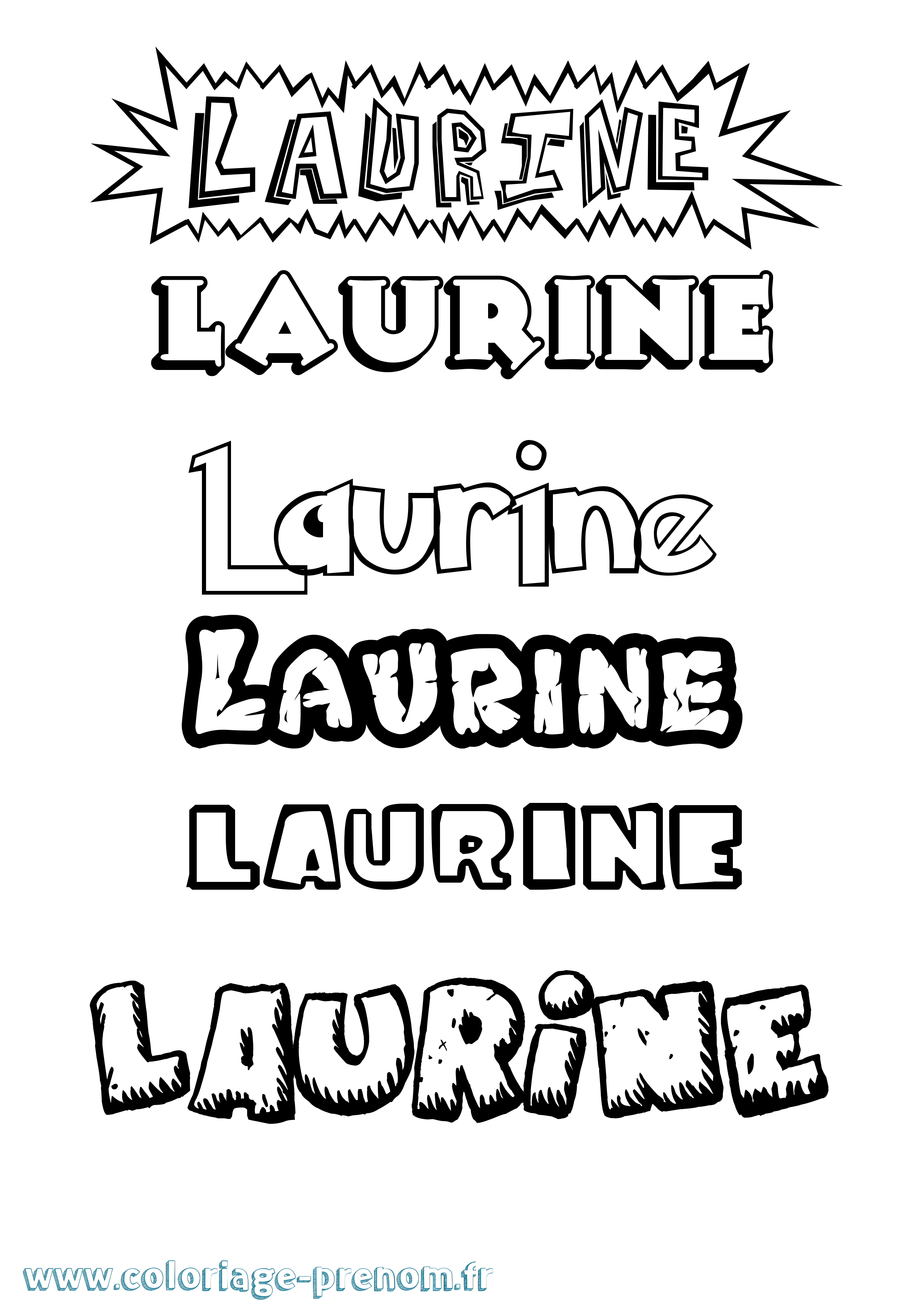 Coloriage prénom Laurine Dessin Animé
