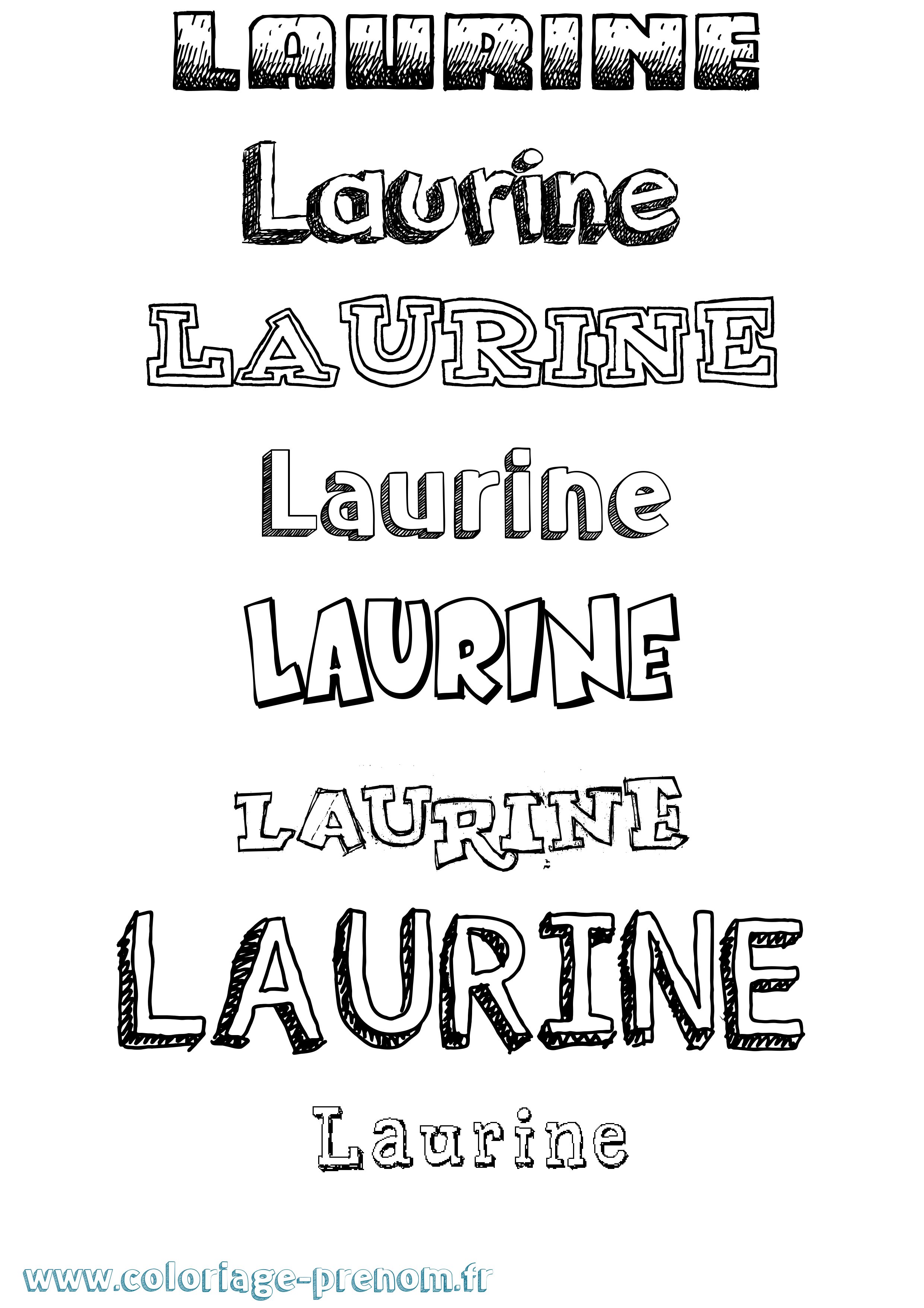 Coloriage prénom Laurine Dessiné