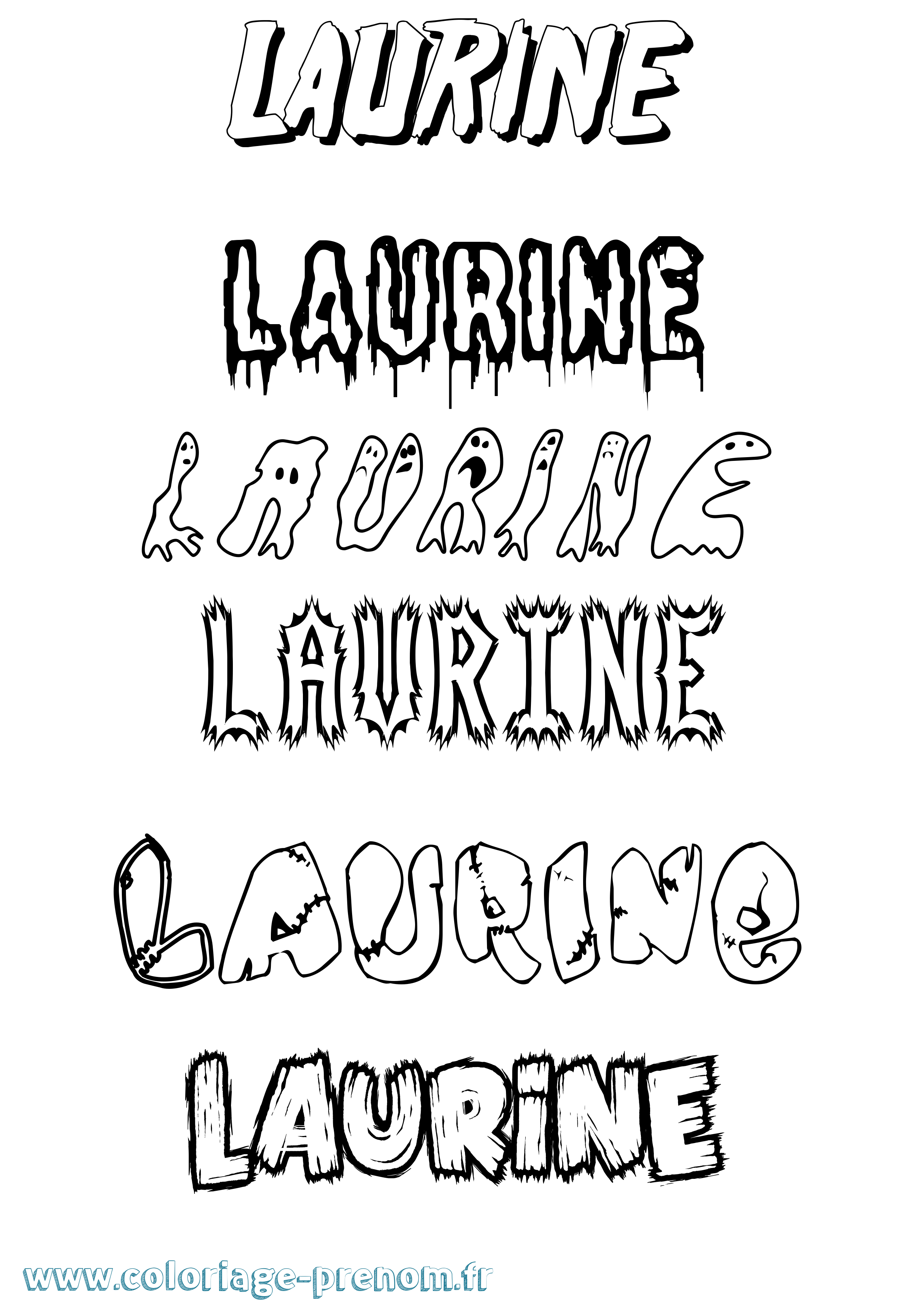 Coloriage prénom Laurine Frisson
