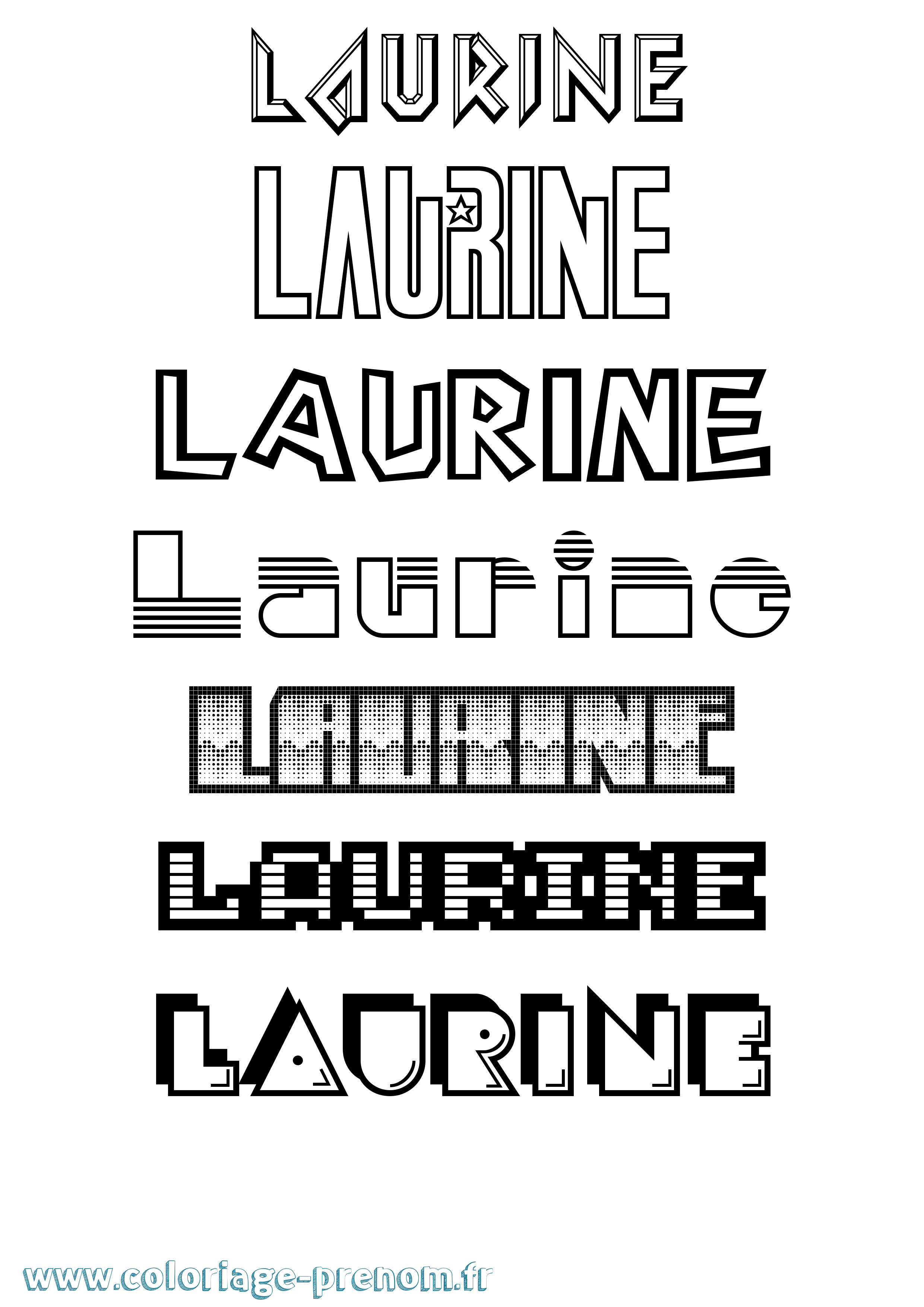 Coloriage prénom Laurine Jeux Vidéos