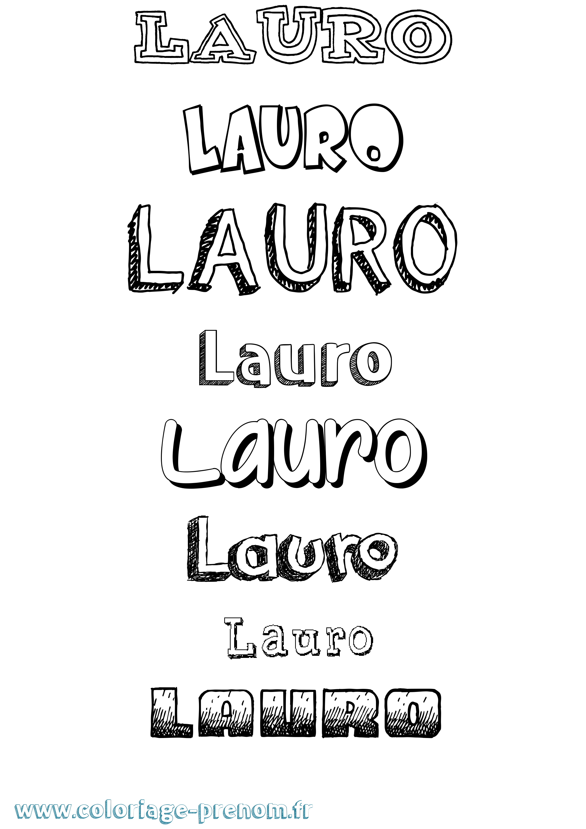 Coloriage prénom Lauro Dessiné