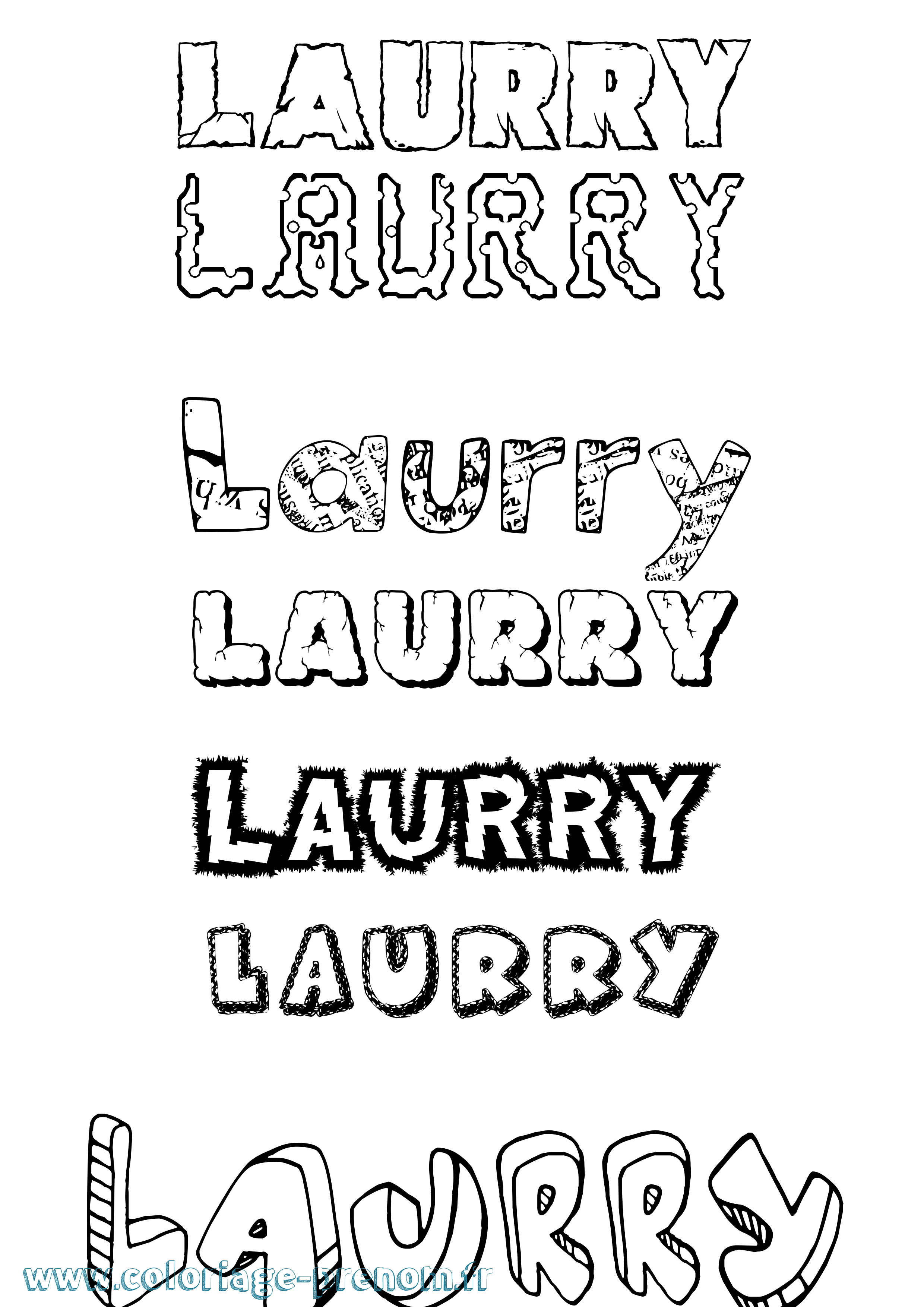 Coloriage prénom Laurry Destructuré