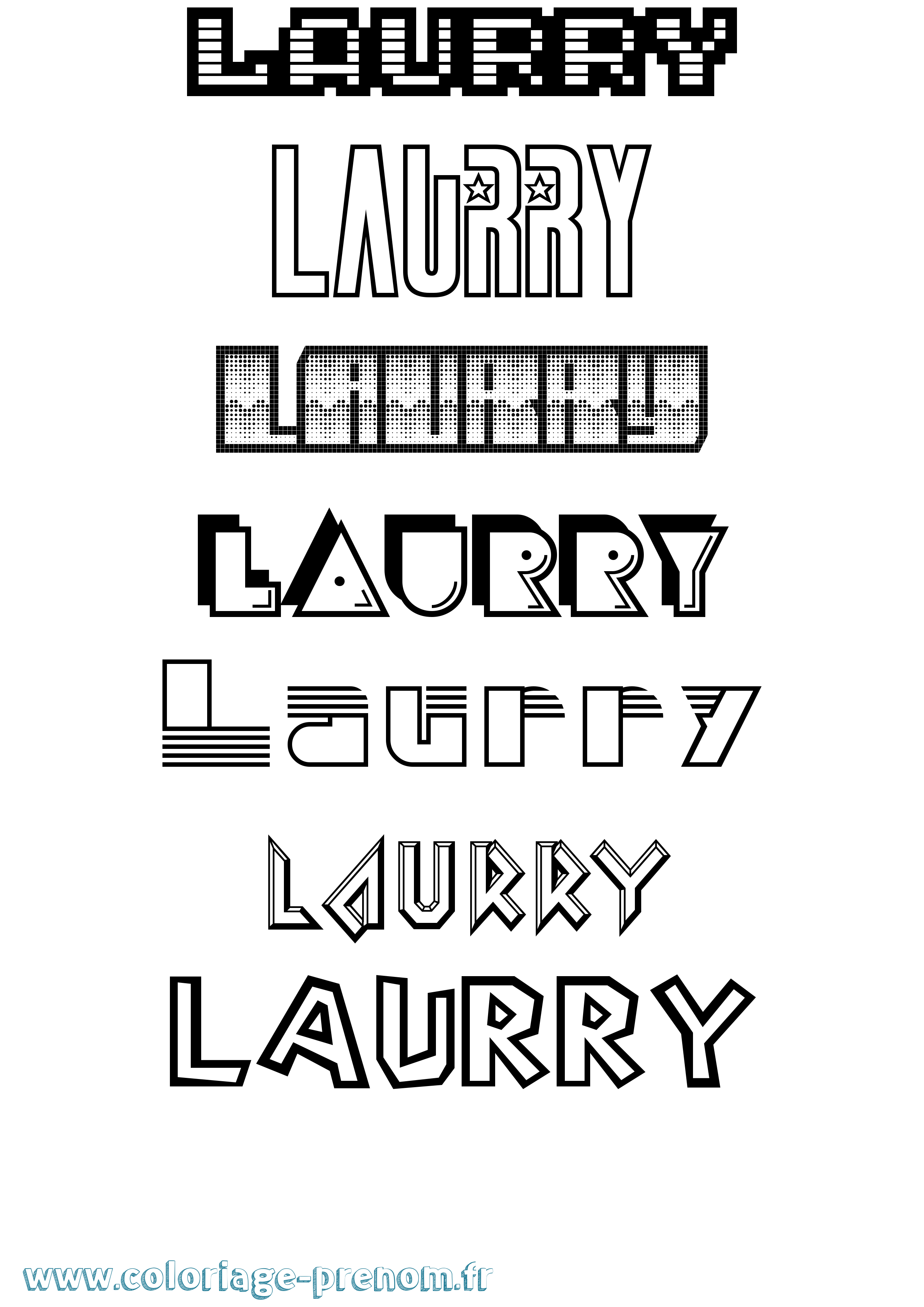 Coloriage prénom Laurry Jeux Vidéos