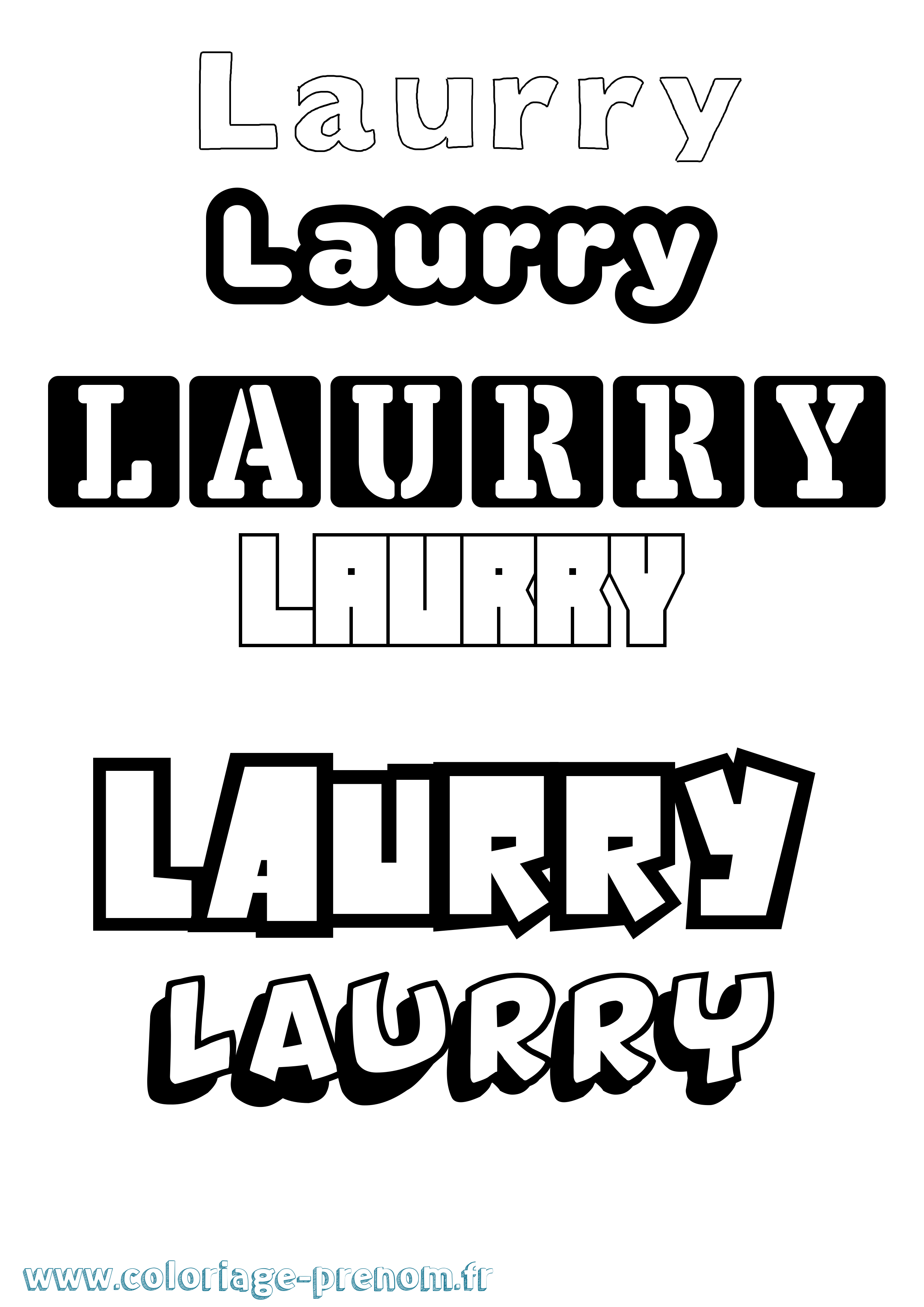 Coloriage prénom Laurry Simple