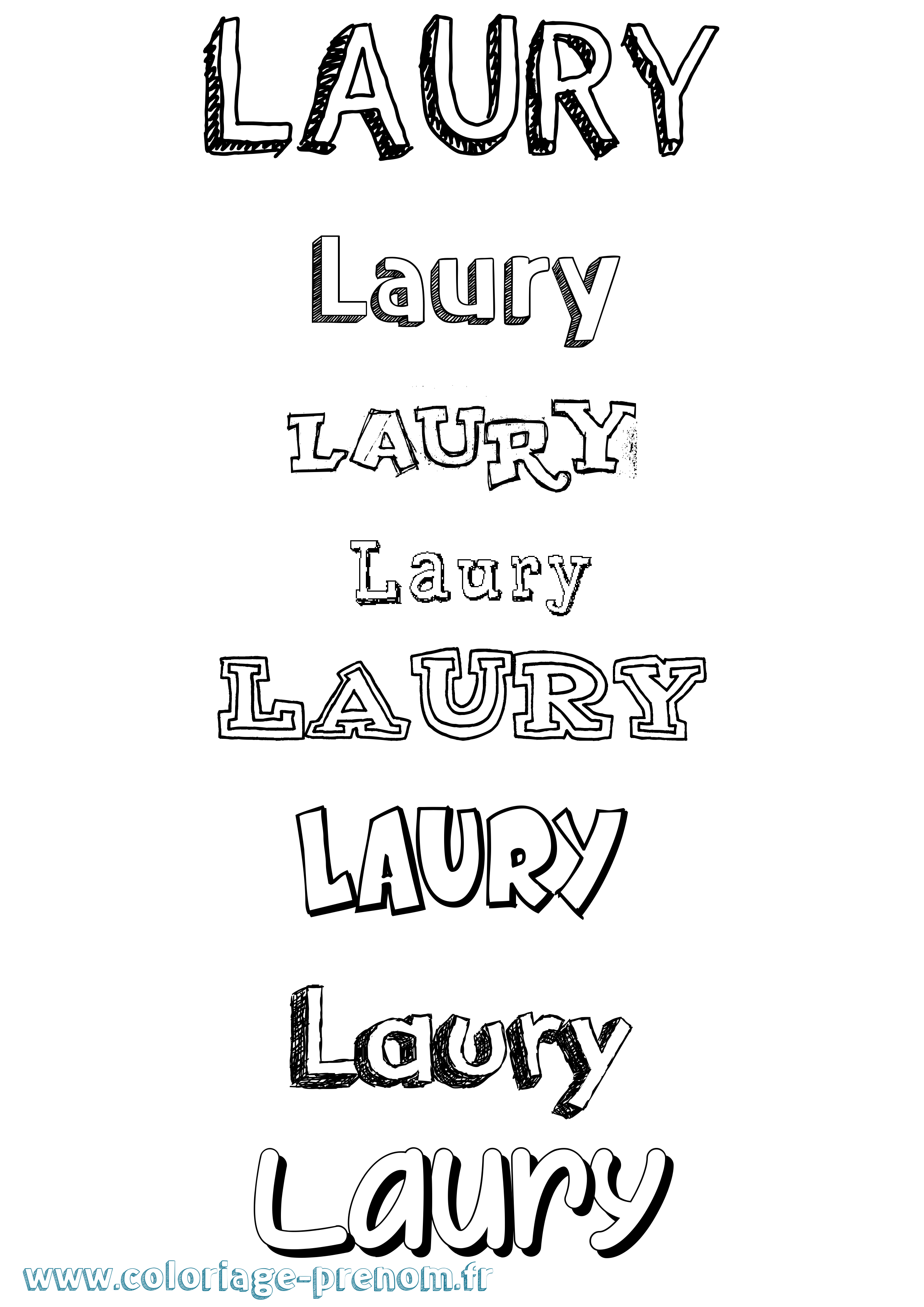 Coloriage prénom Laury Dessiné