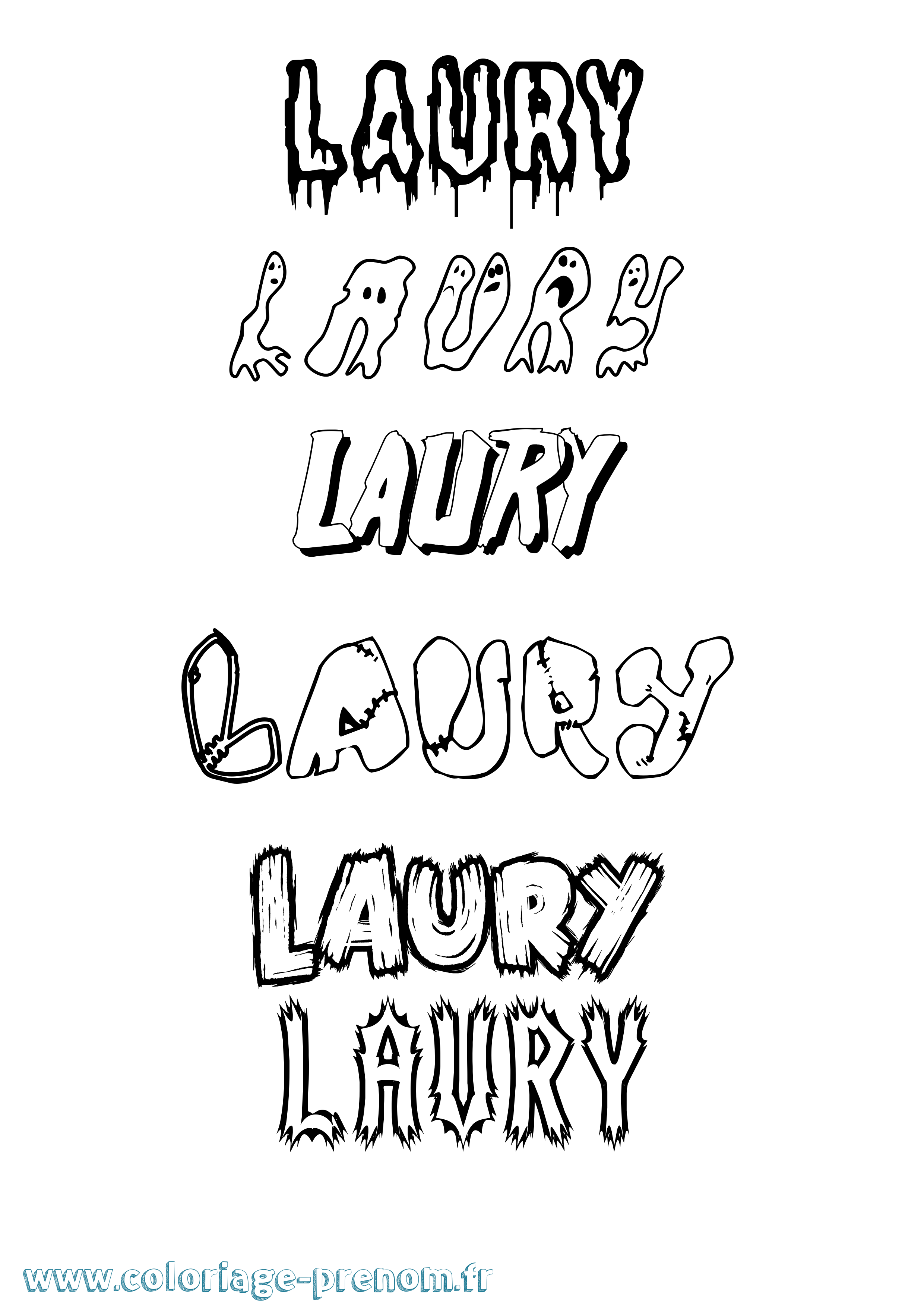 Coloriage prénom Laury Frisson