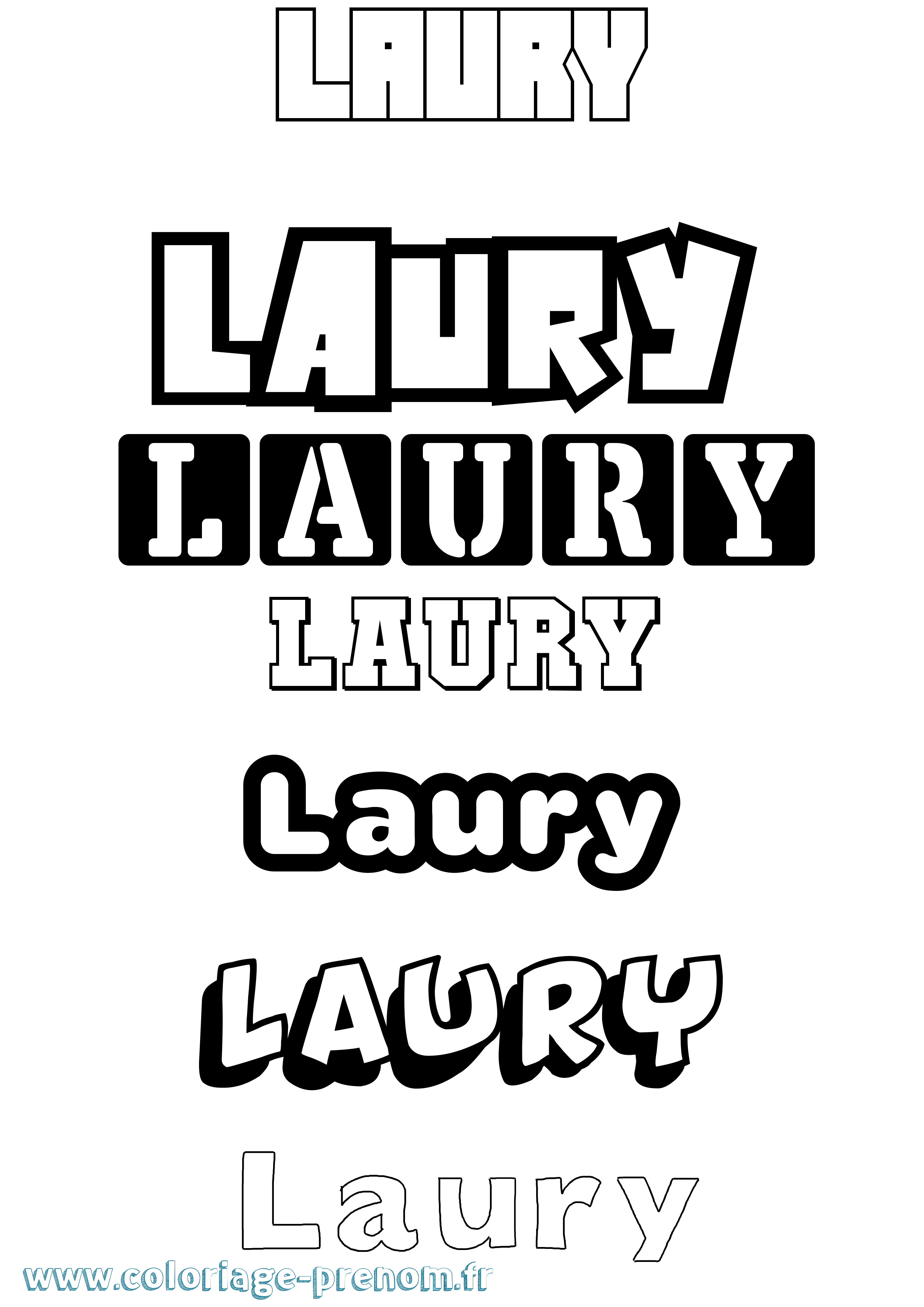 Coloriage prénom Laury Simple
