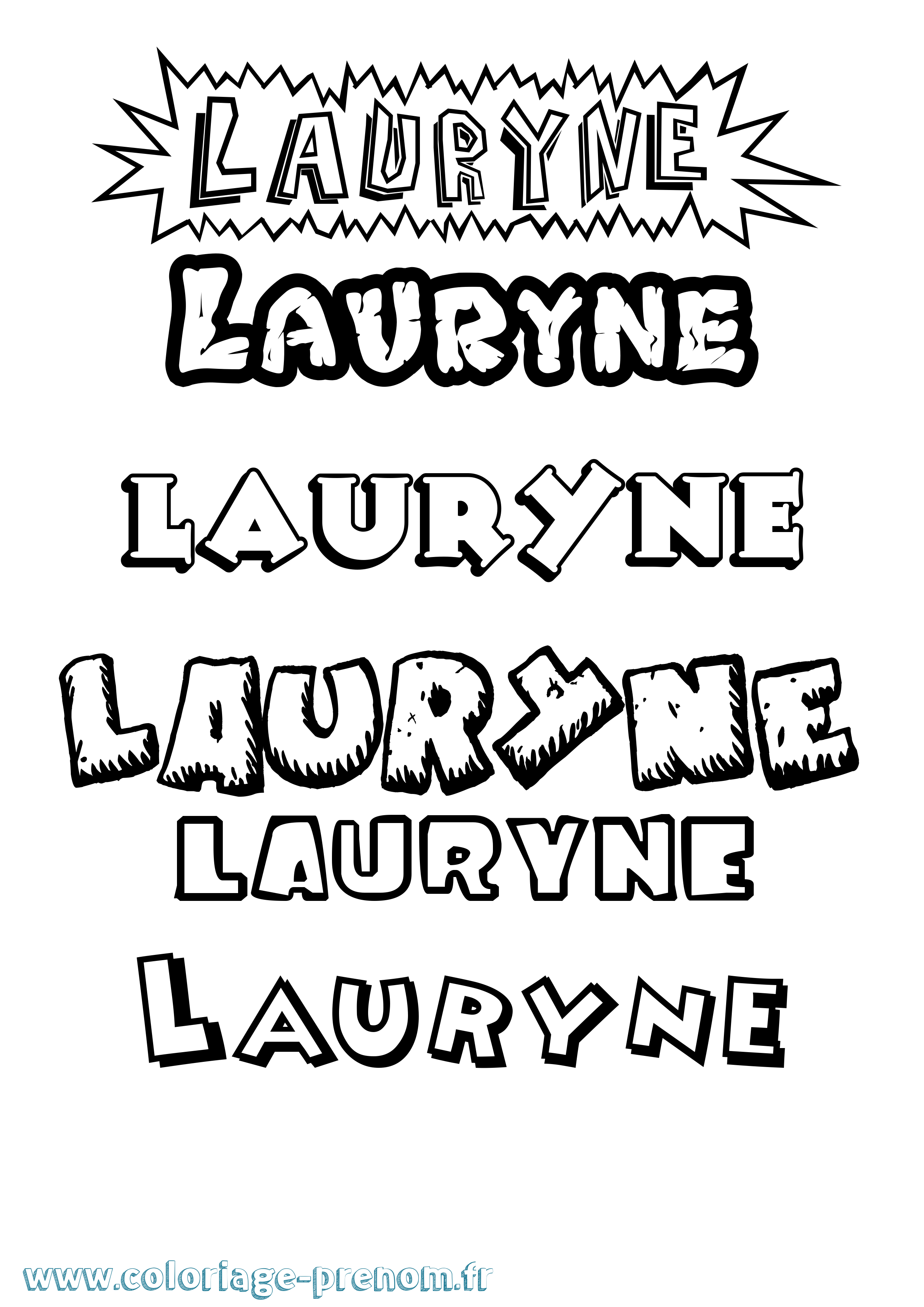 Coloriage prénom Lauryne Dessin Animé