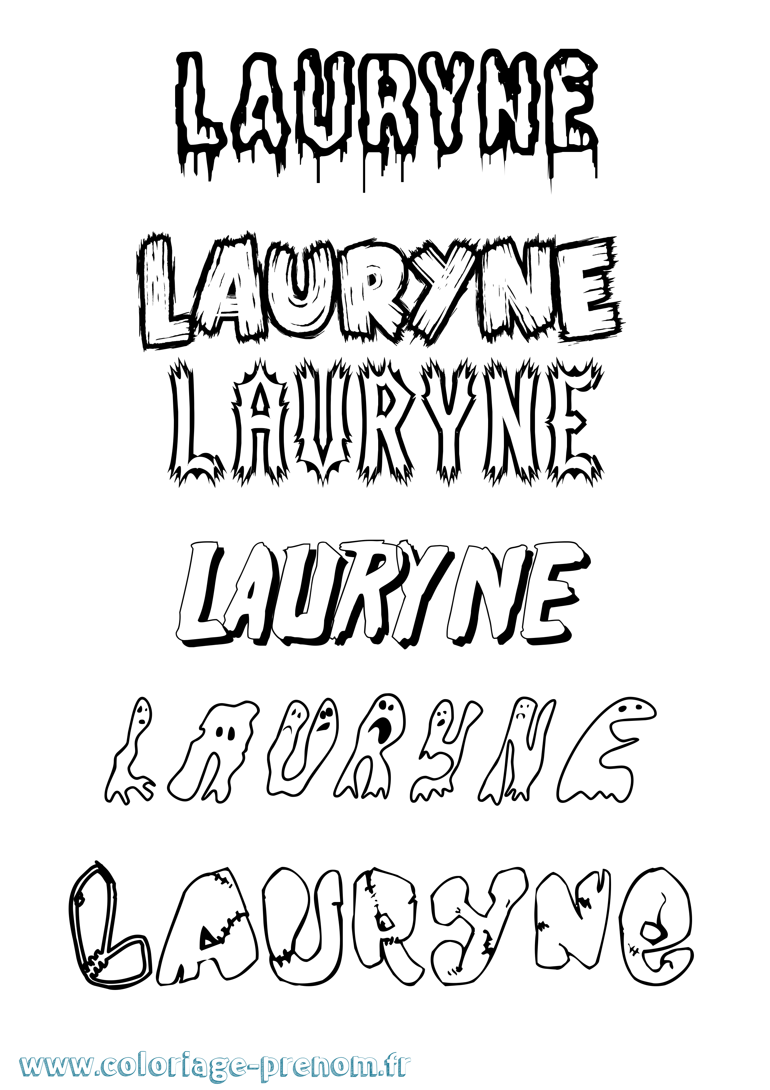 Coloriage prénom Lauryne Frisson