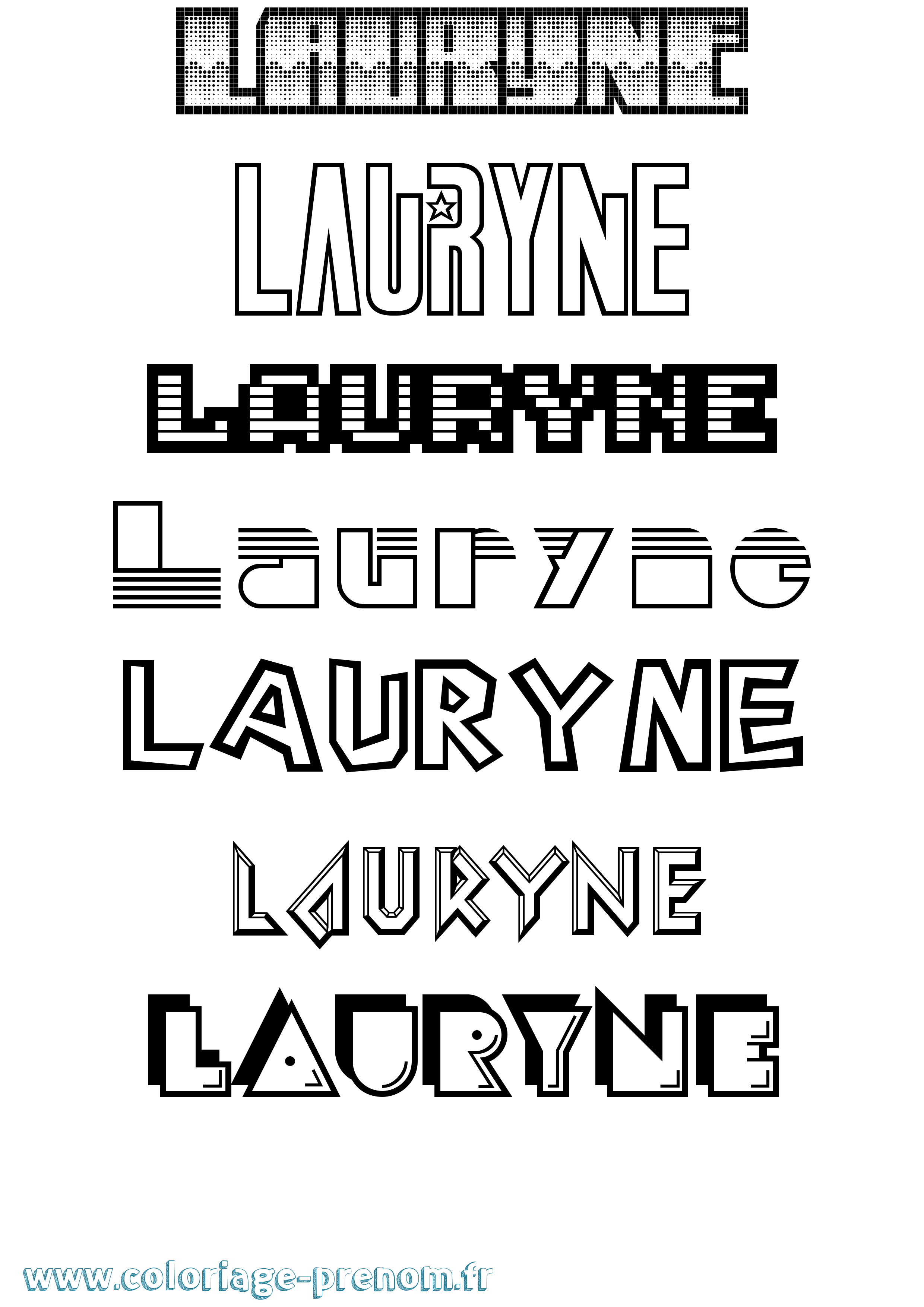 Coloriage prénom Lauryne Jeux Vidéos