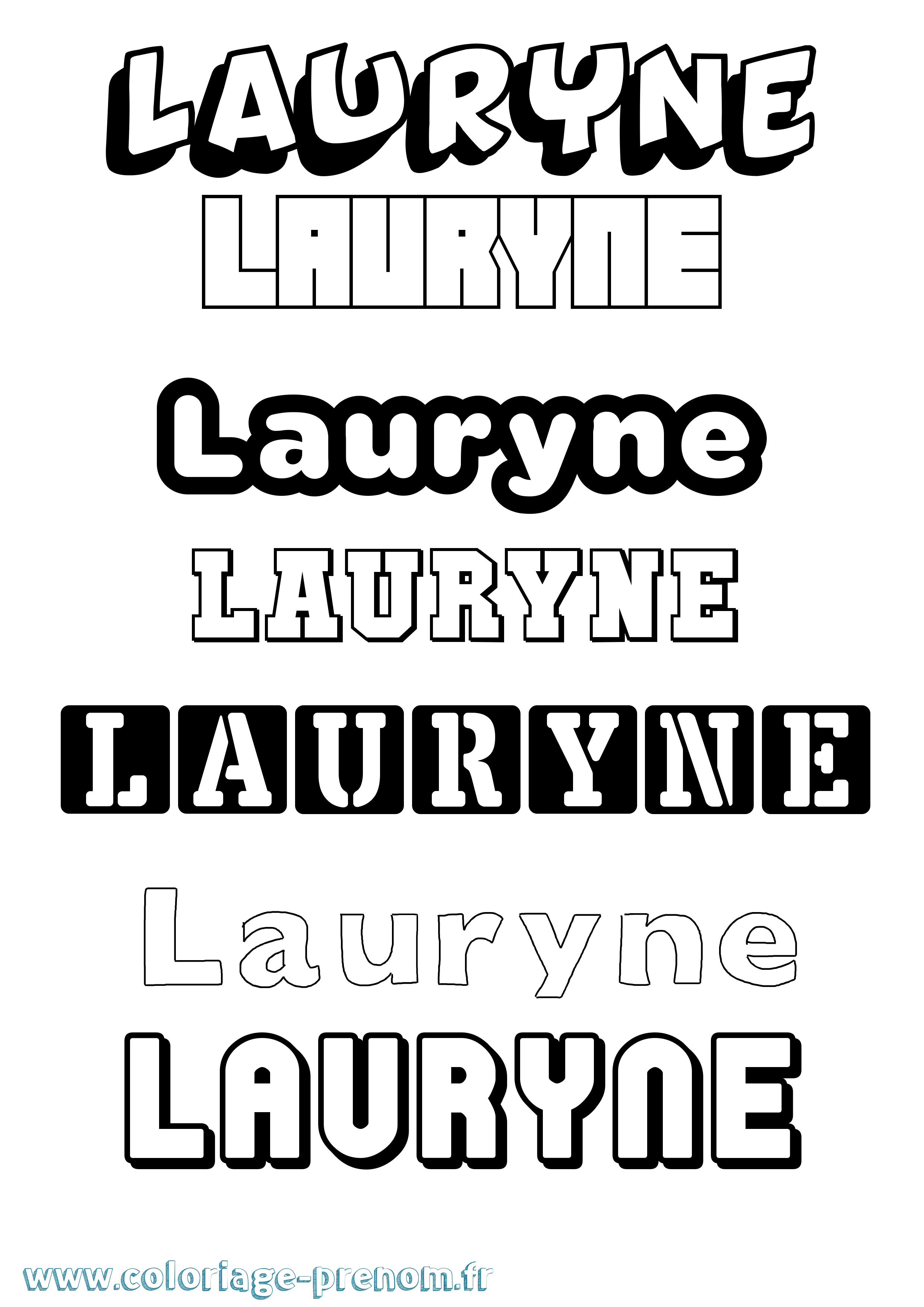 Coloriage prénom Lauryne Simple