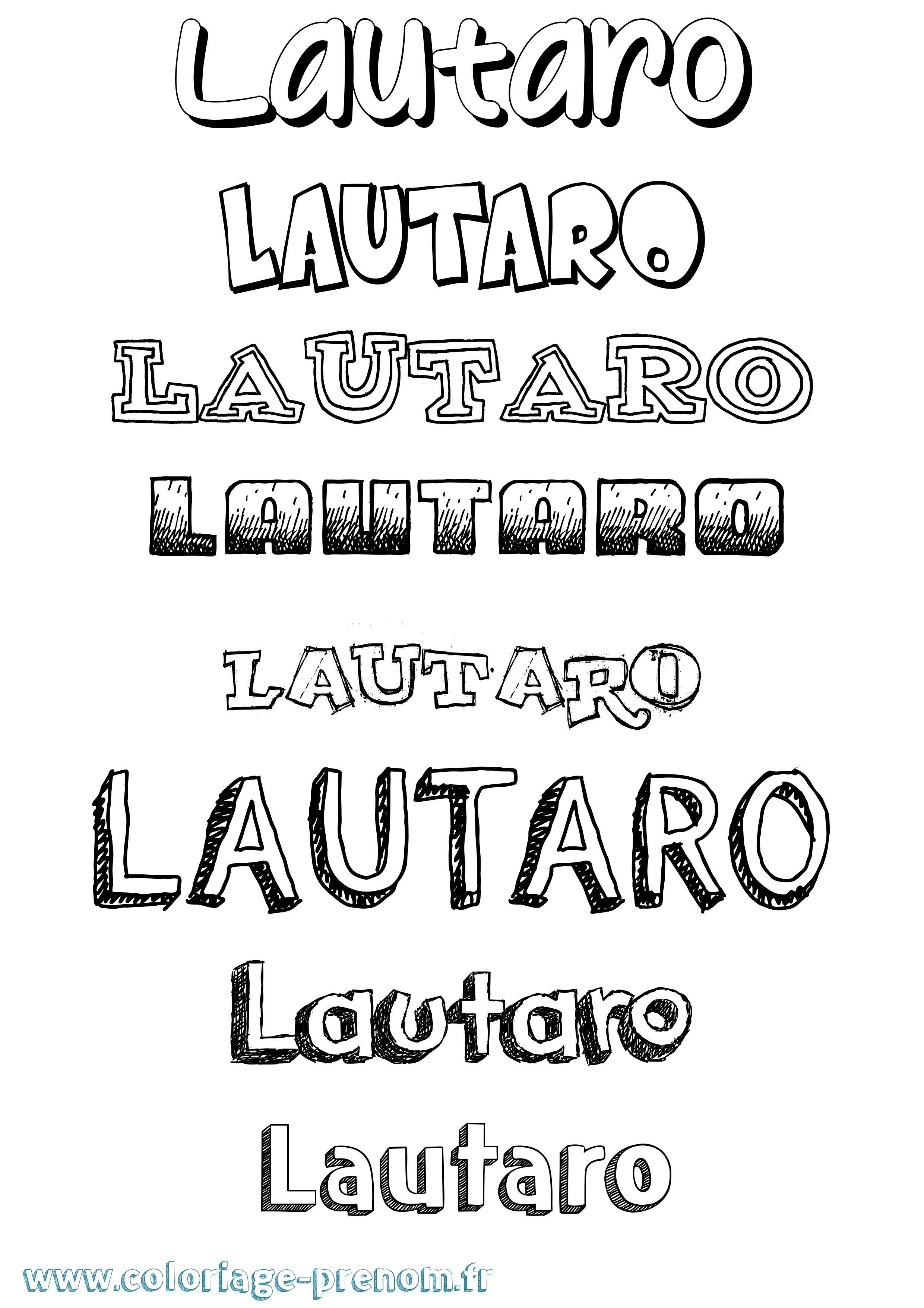 Coloriage prénom Lautaro Dessiné