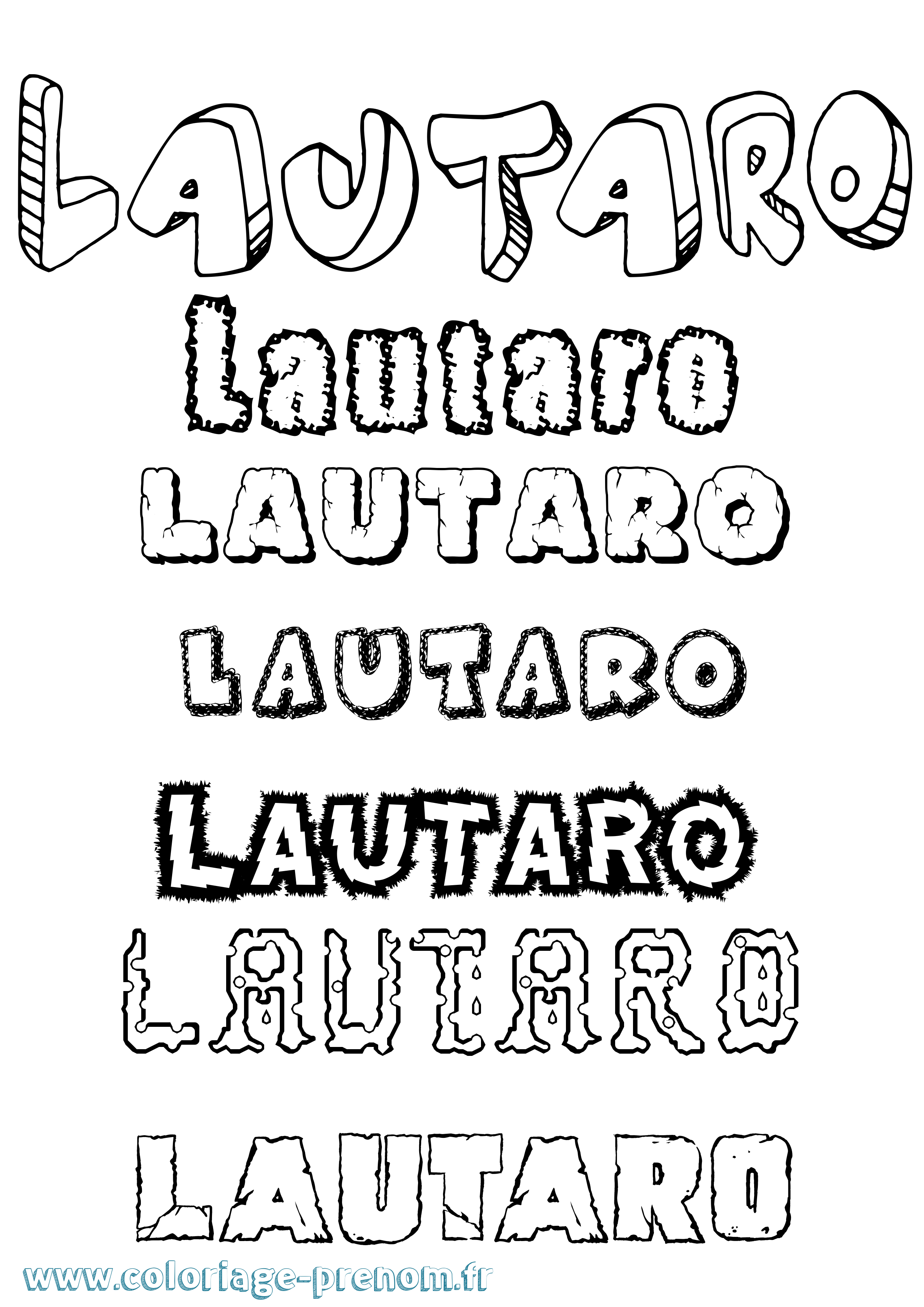 Coloriage prénom Lautaro Destructuré