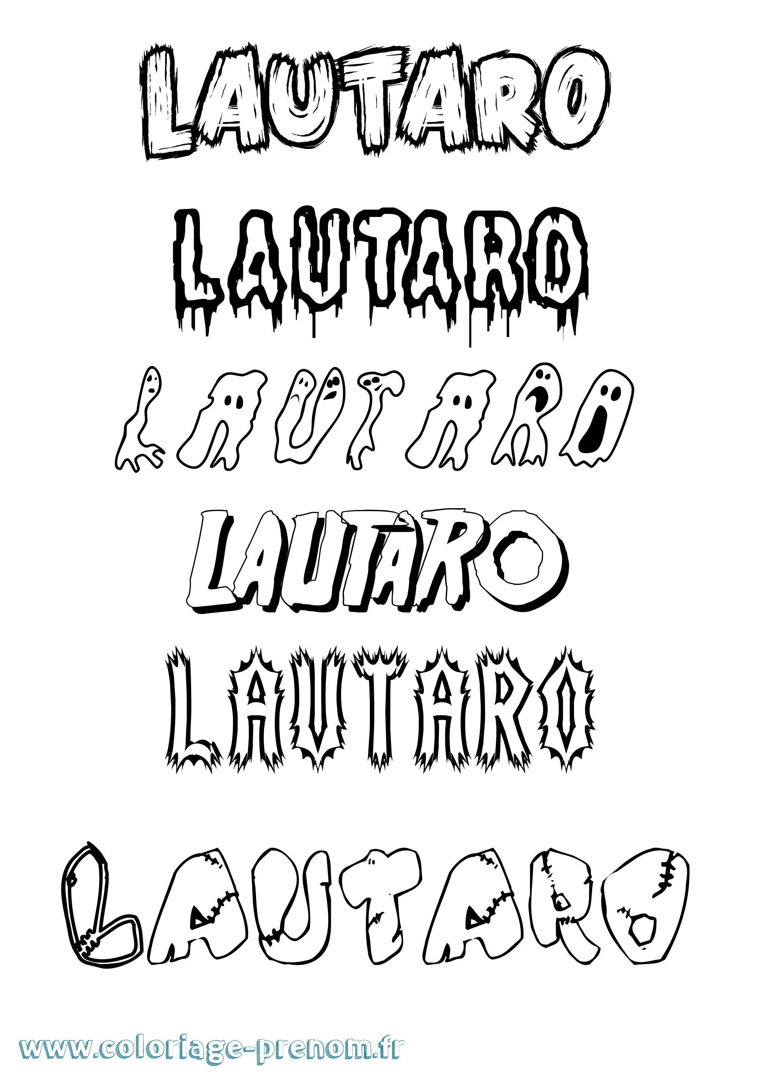 Coloriage prénom Lautaro Frisson